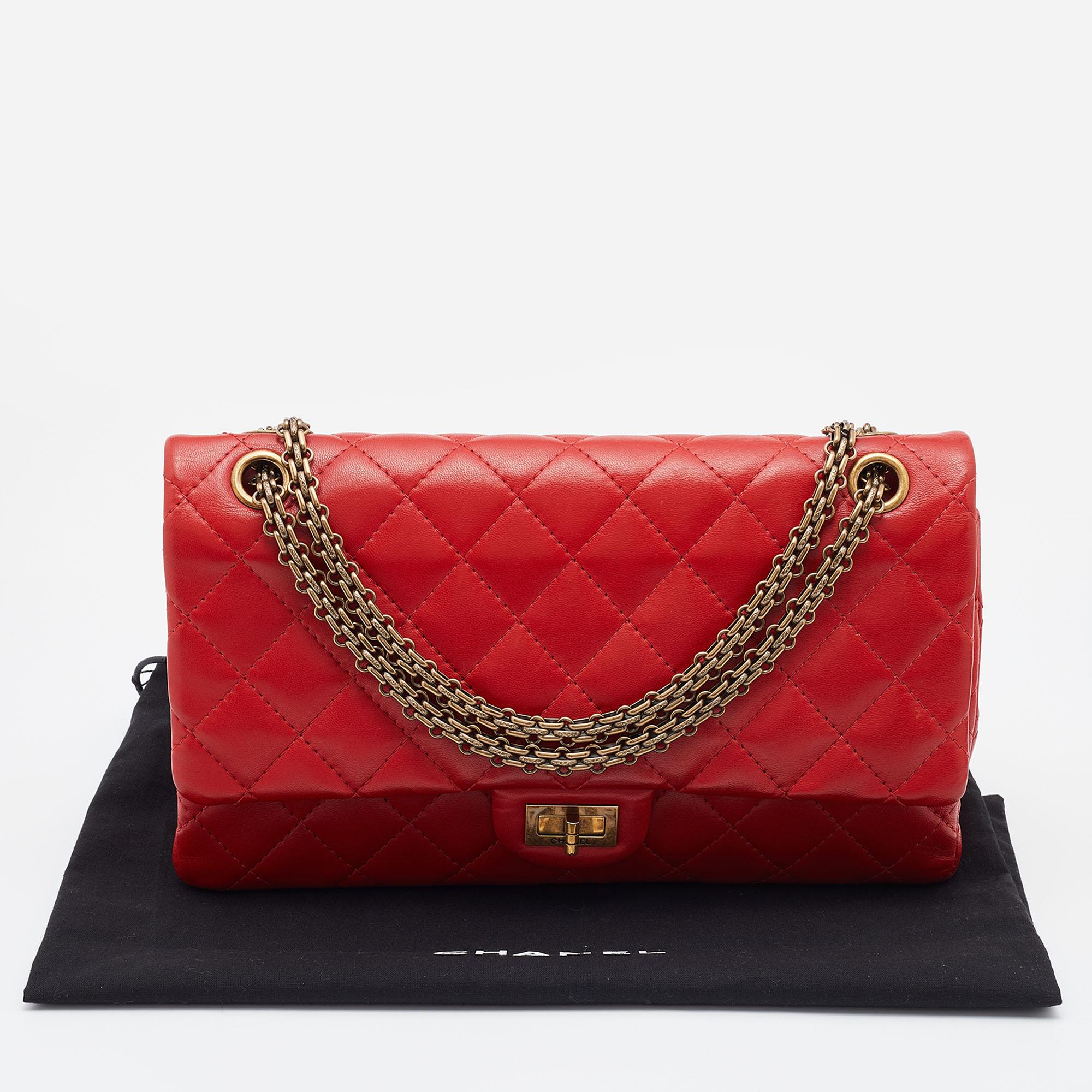 Chanel Red Lipstick Quilted Leather Reissue 2.55 Classic 226 Flap Bag 4