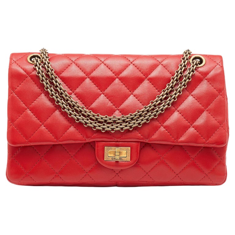 Chanel Red Lipstick Quilted Leather Reissue 2.55 Classic 226 Flap