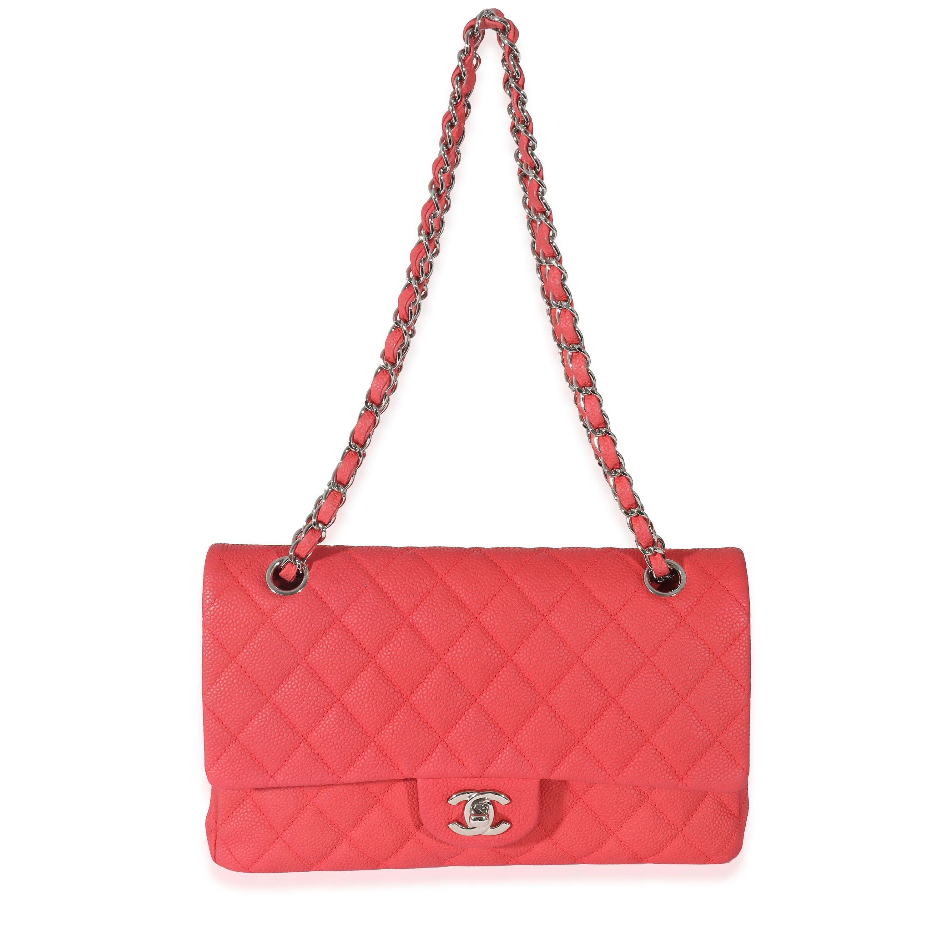 Listing Title: Chanel Red Matte Caviar Medium Double Flap Bag
SKU: 132847
MSRP: 10200.00 USD
Condition: Pre-owned 
Handbag Condition: Very Good
Condition Comments: Item is in very good condition with minor signs of wear. Exterior scuffing and