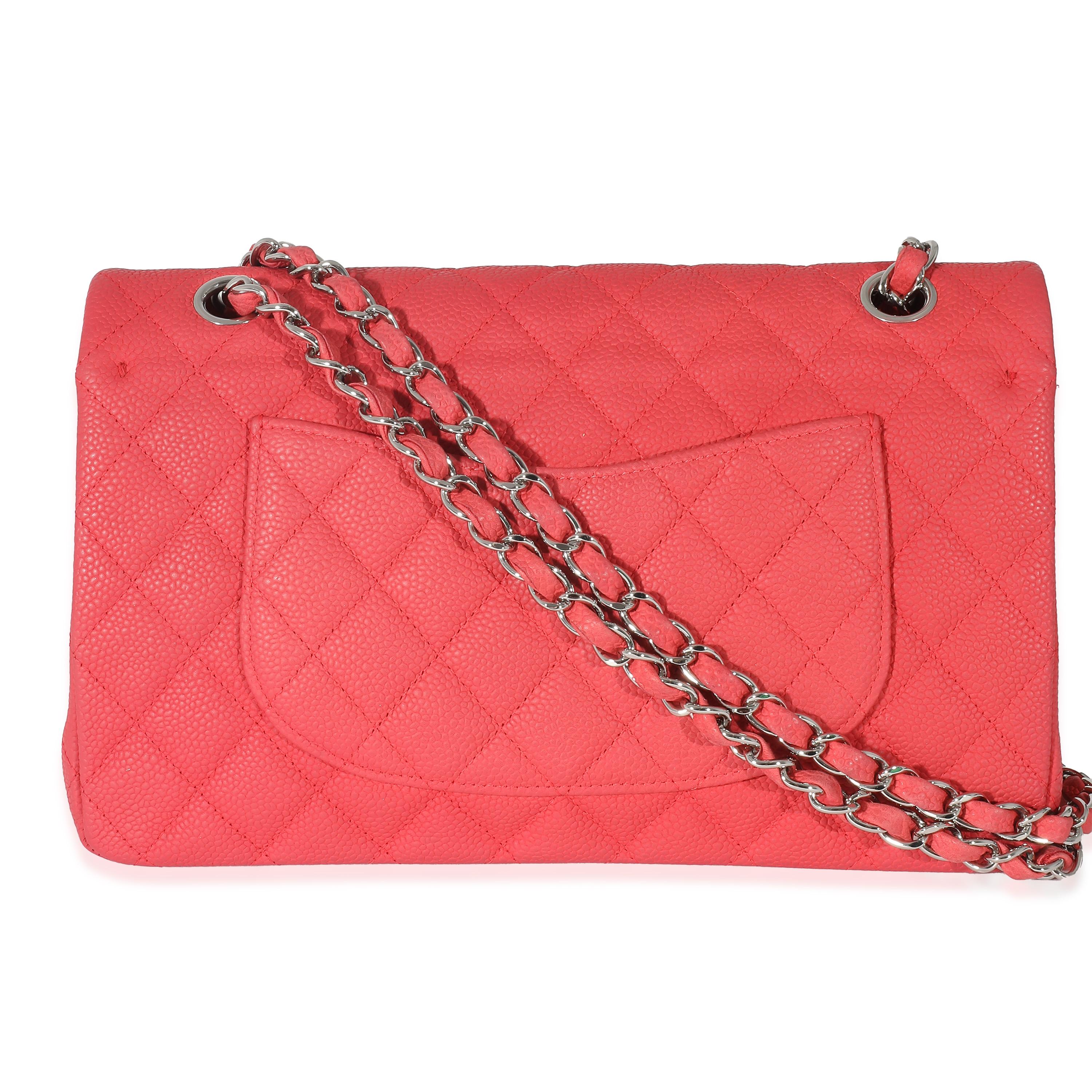 Chanel Red Matte Caviar Medium Double Flap Bag In Excellent Condition For Sale In New York, NY