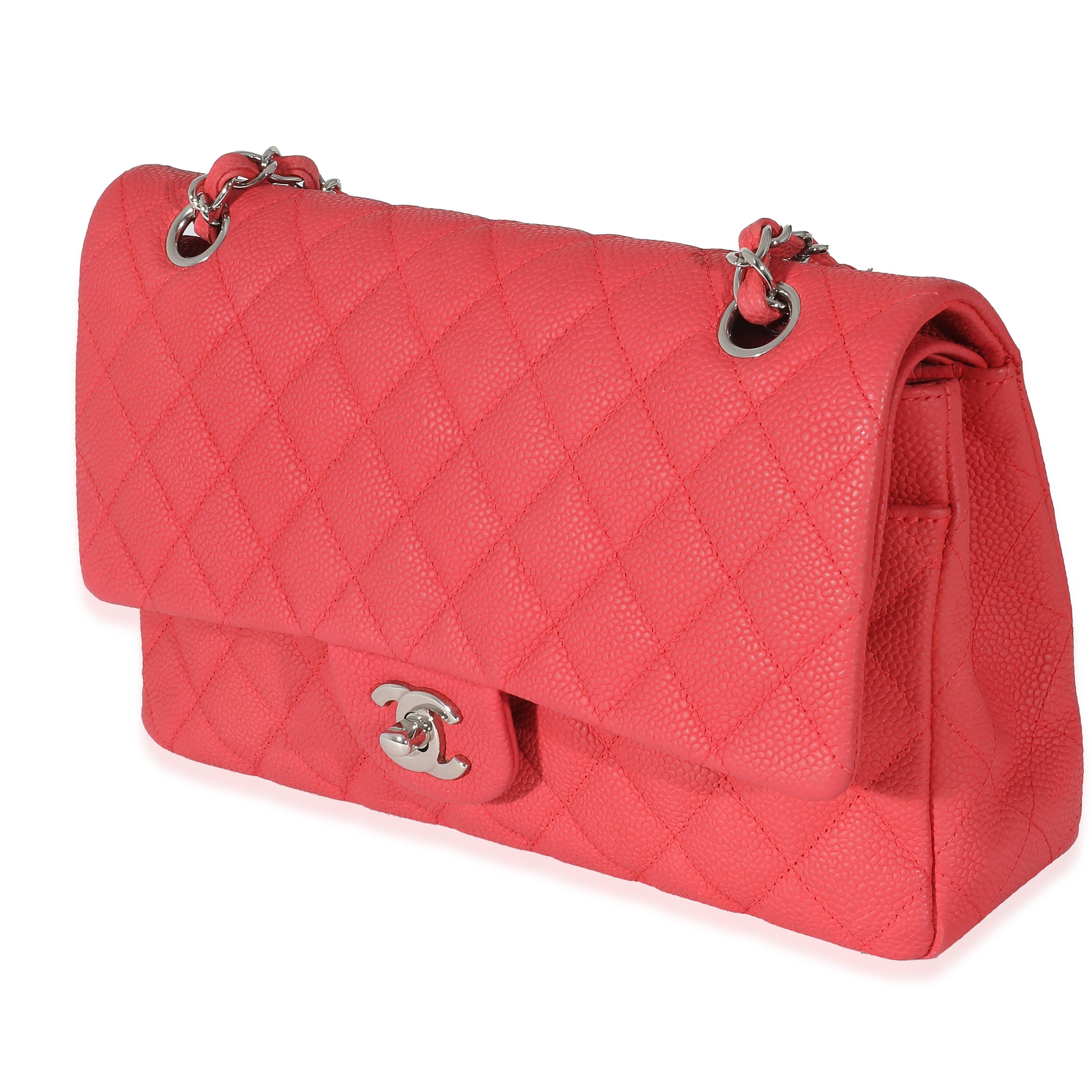 Women's Chanel Red Matte Caviar Medium Double Flap Bag For Sale