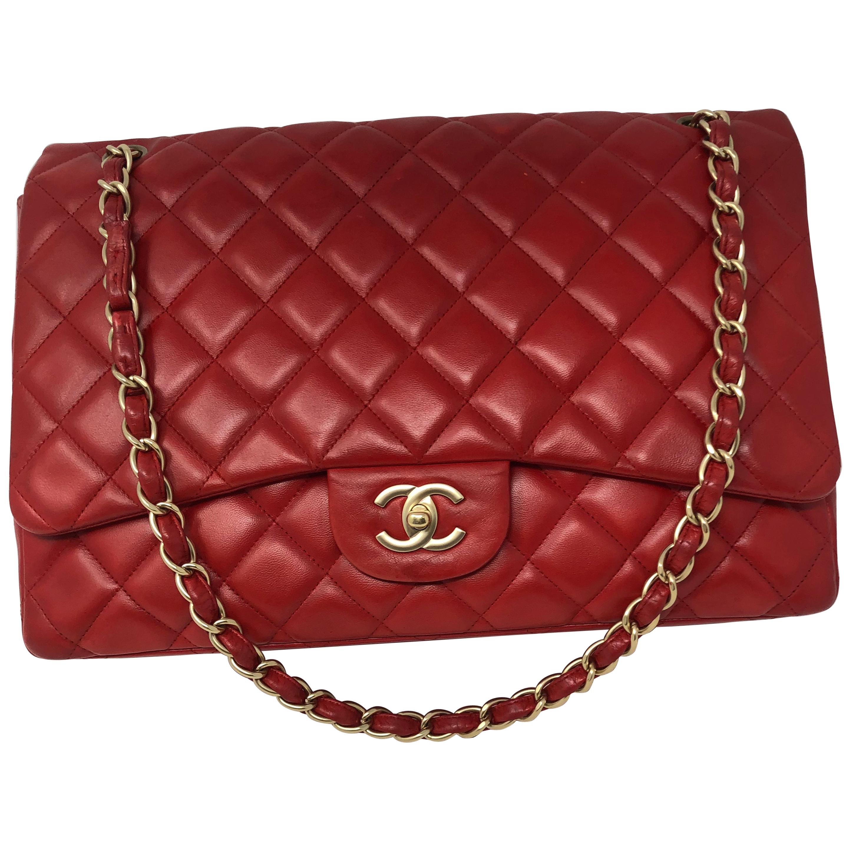 Chanel Red Maxi Bag