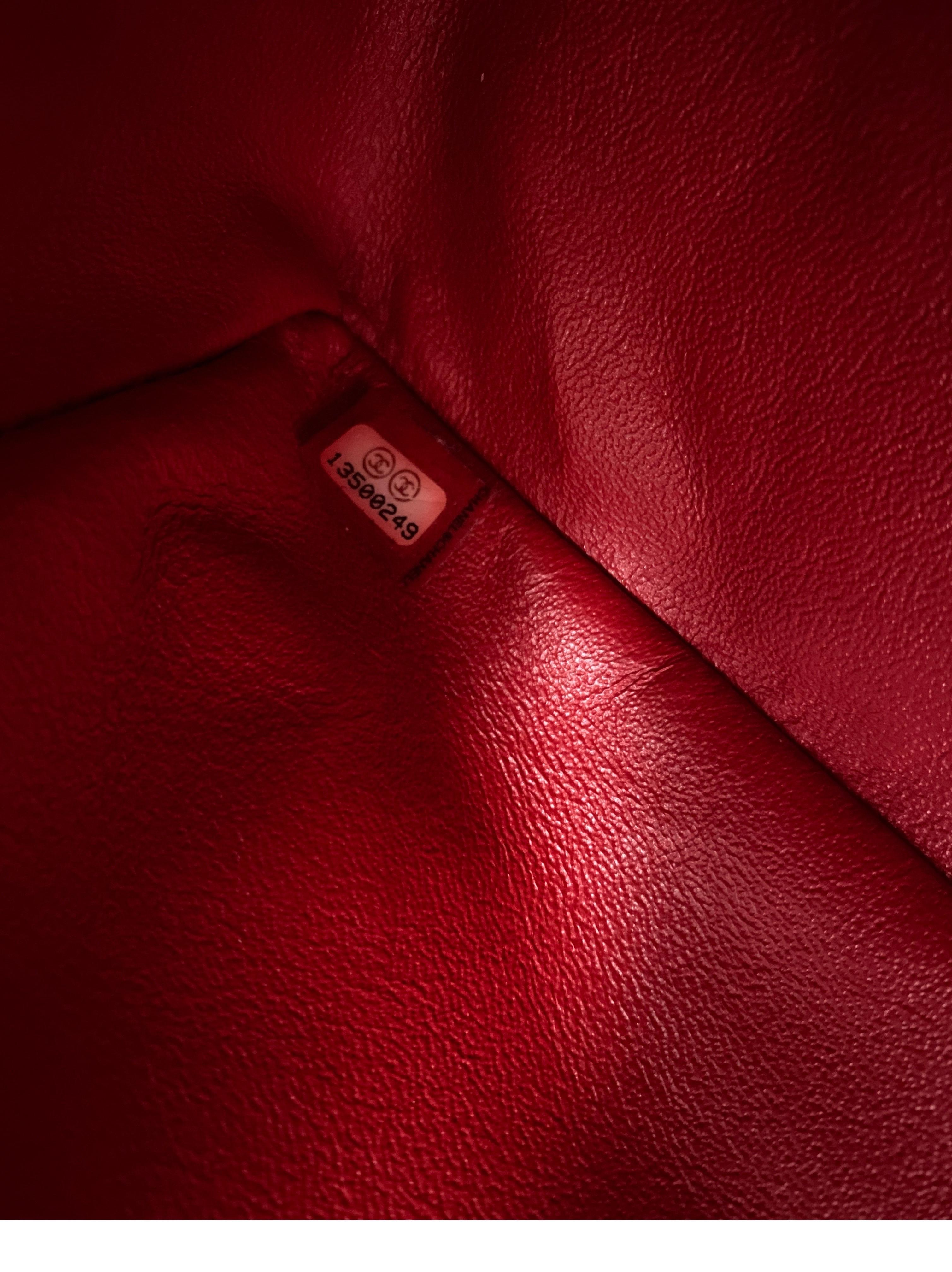 Chanel Rote Maxi-Chevron-Lackledertasche 6