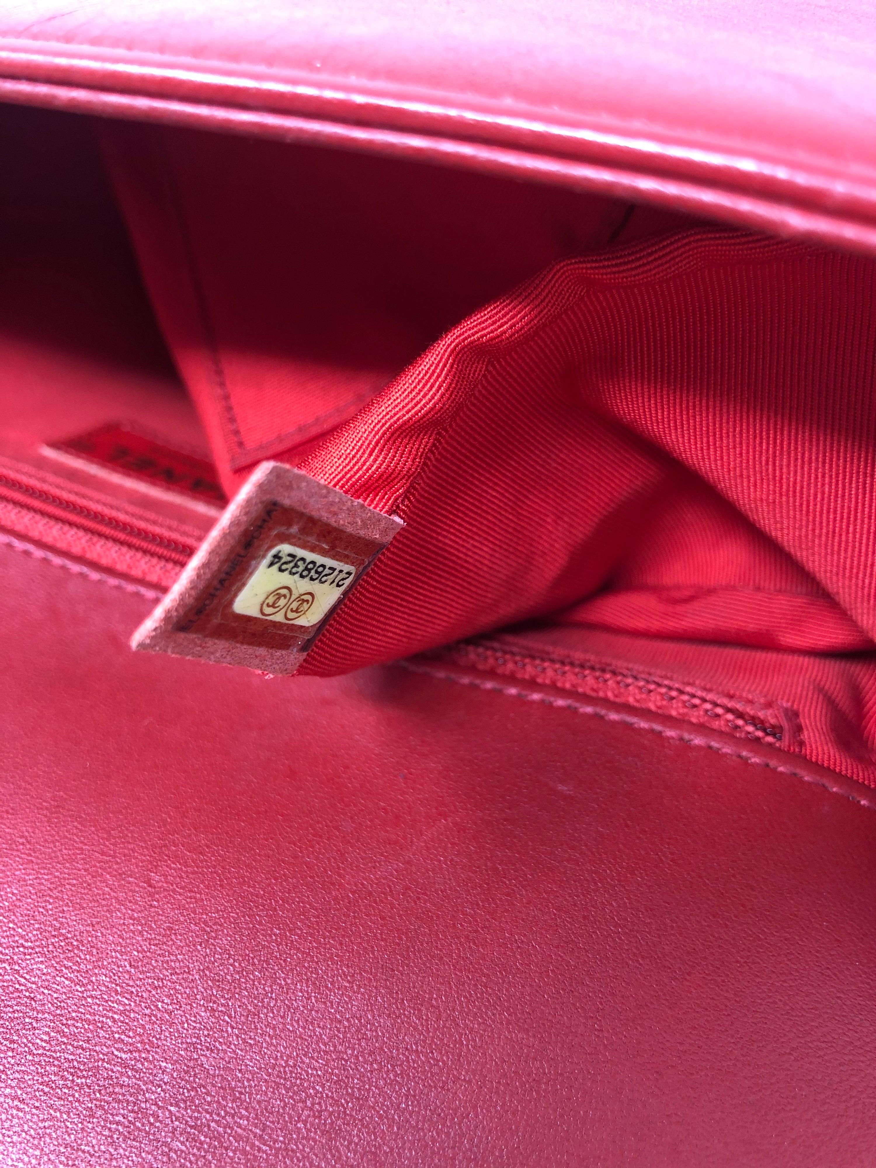 Chanel Red Medium Boy Bag  5