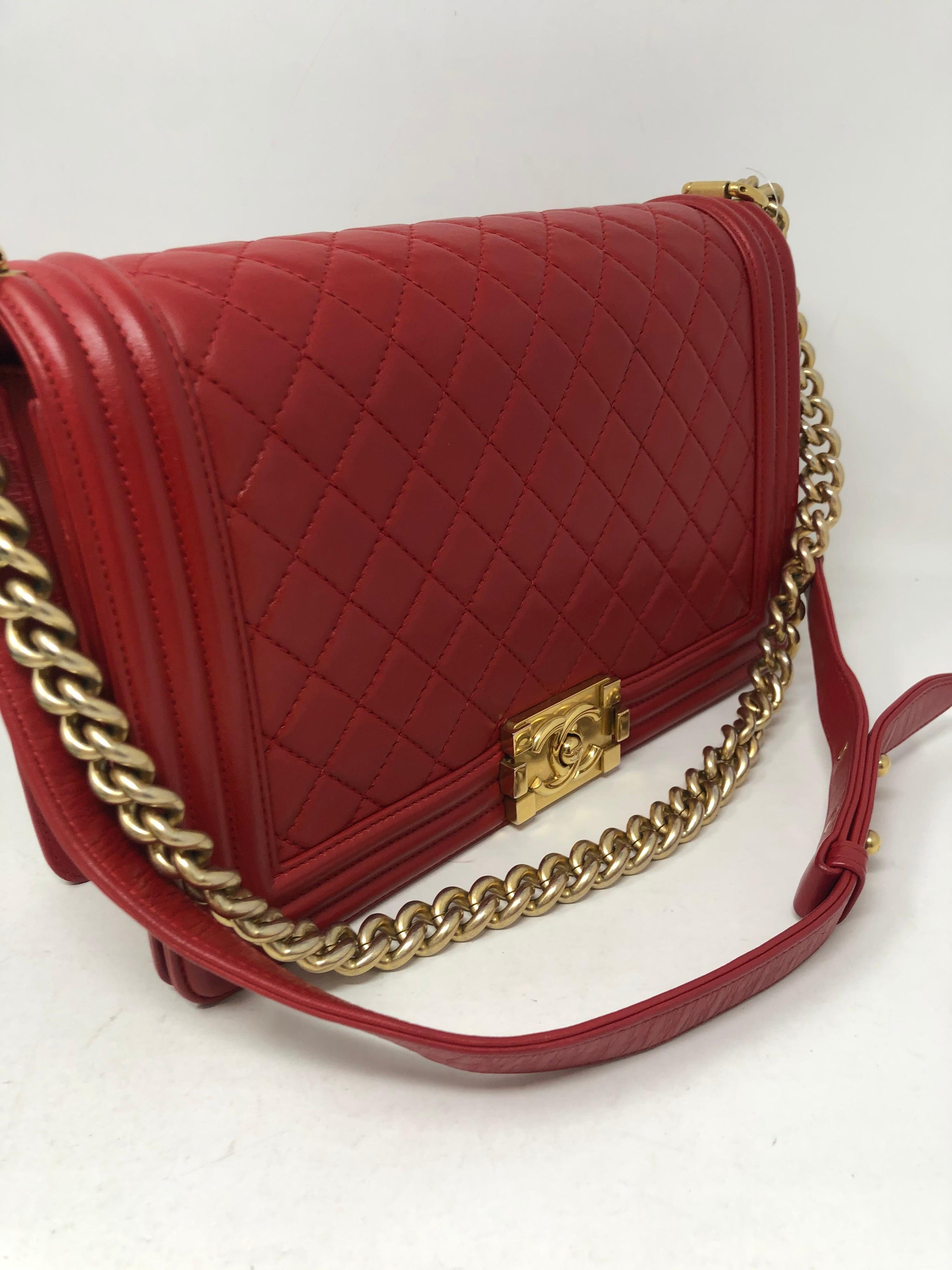 Chanel Red Medium Boy Bag  1