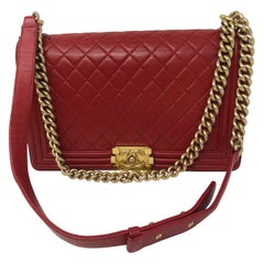 Chanel Red Medium Boy Bag 