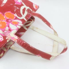 Chanel Red Monogram Floral Tote Bag  863315
