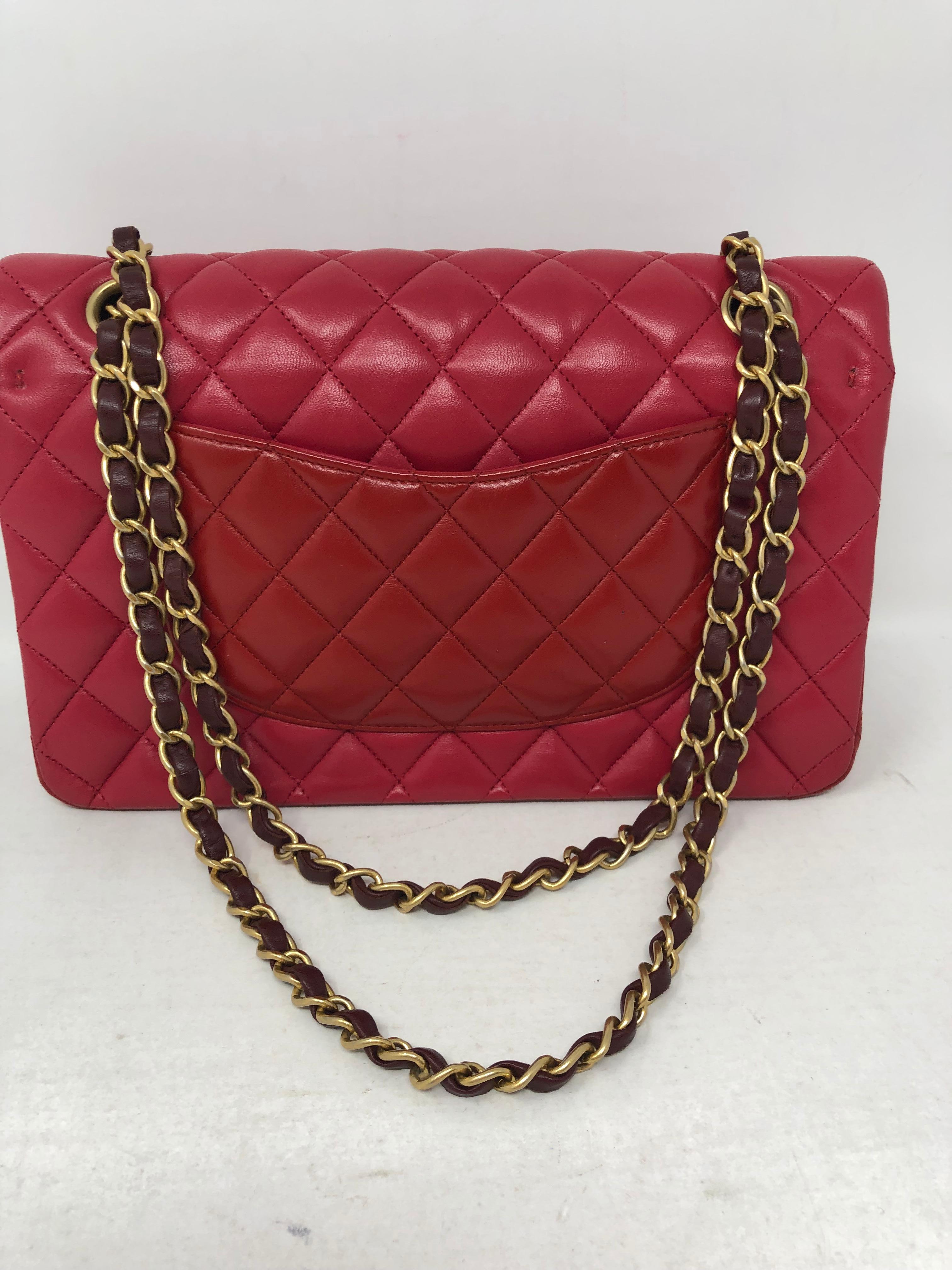 Chanel Red Multicolor Lambskin Double Flap 5