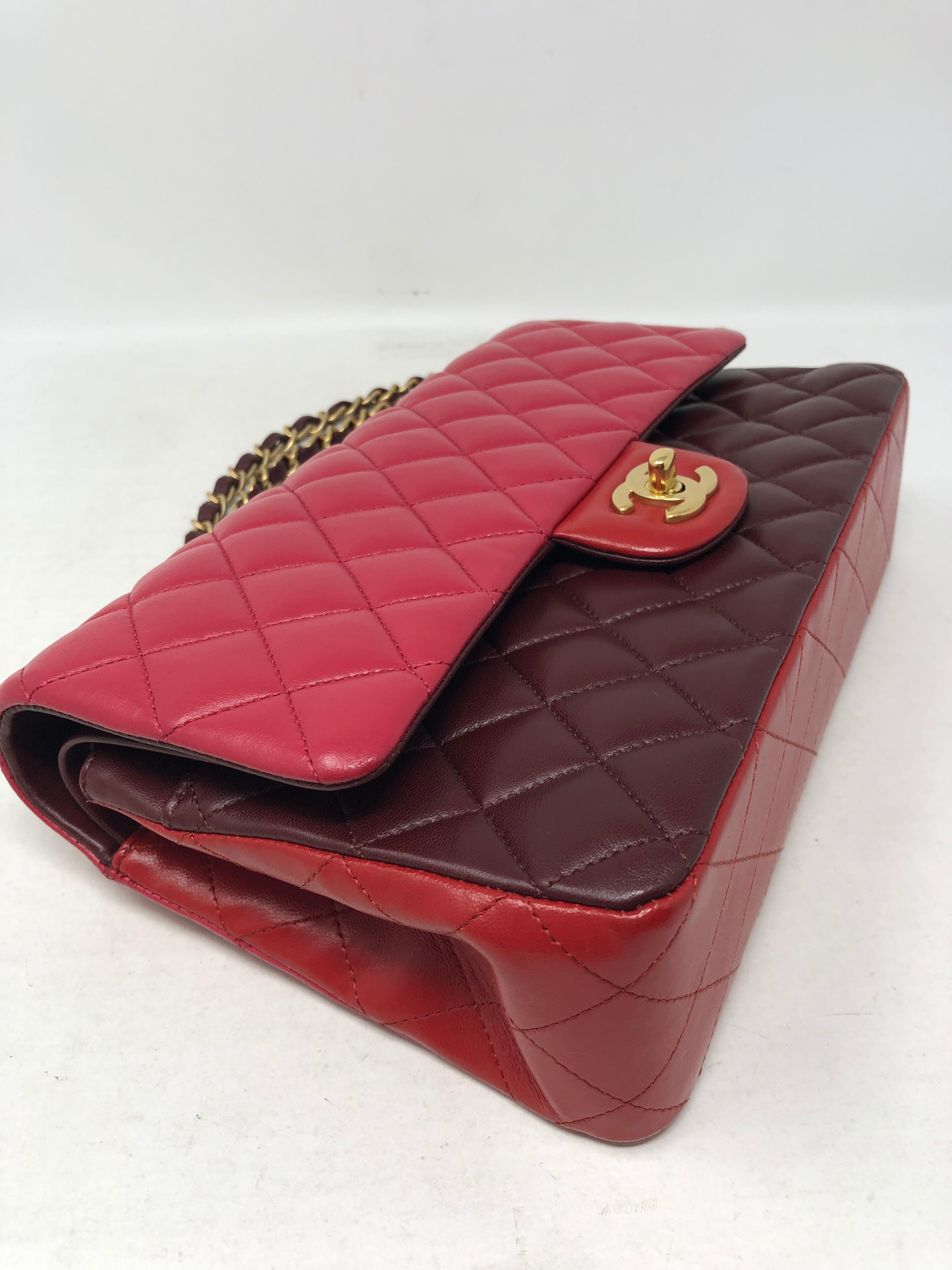 Chanel Red Multicolor Lambskin Double Flap 8