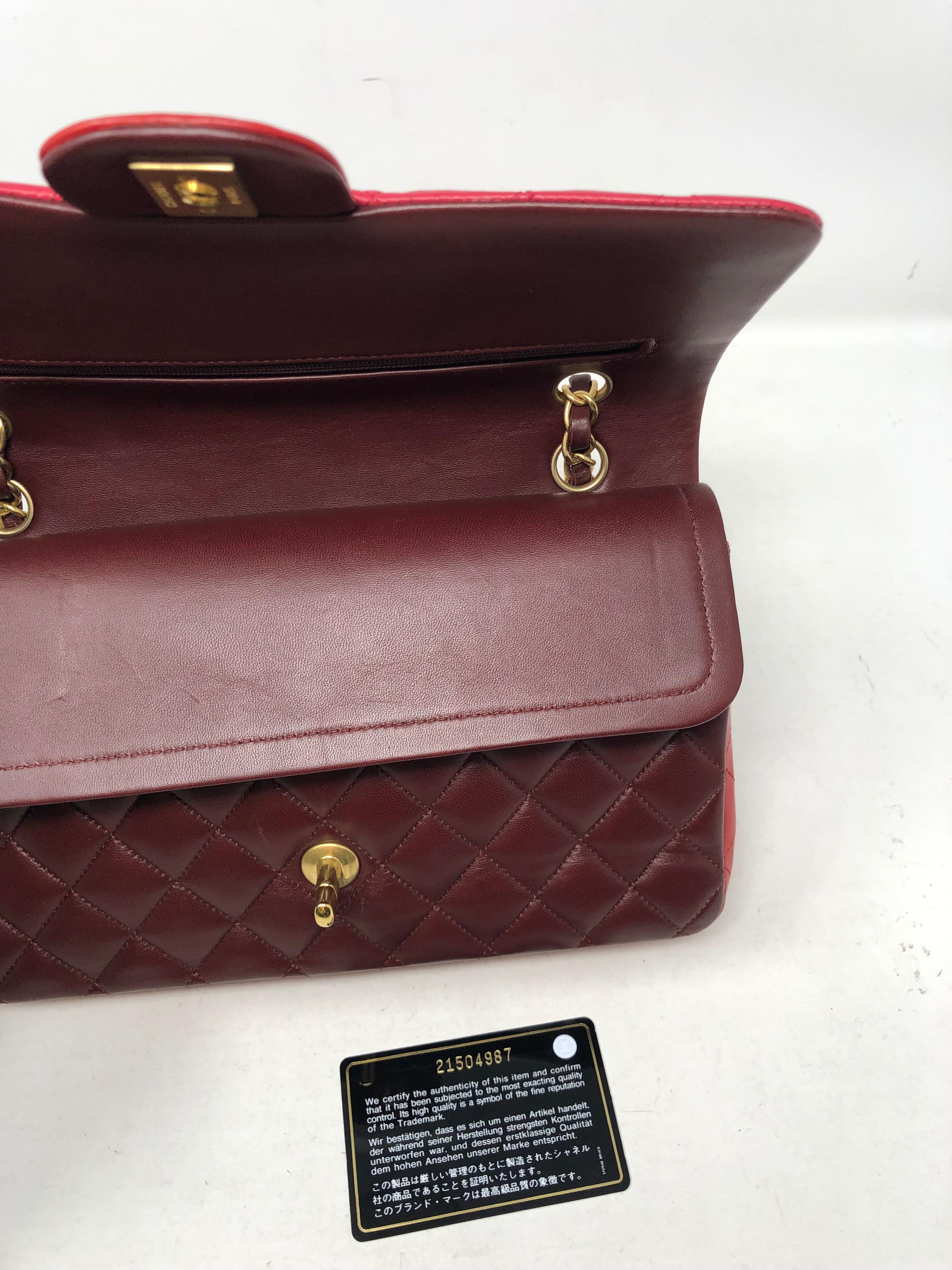 Chanel Red Multicolor Lambskin Double Flap In Excellent Condition In Athens, GA