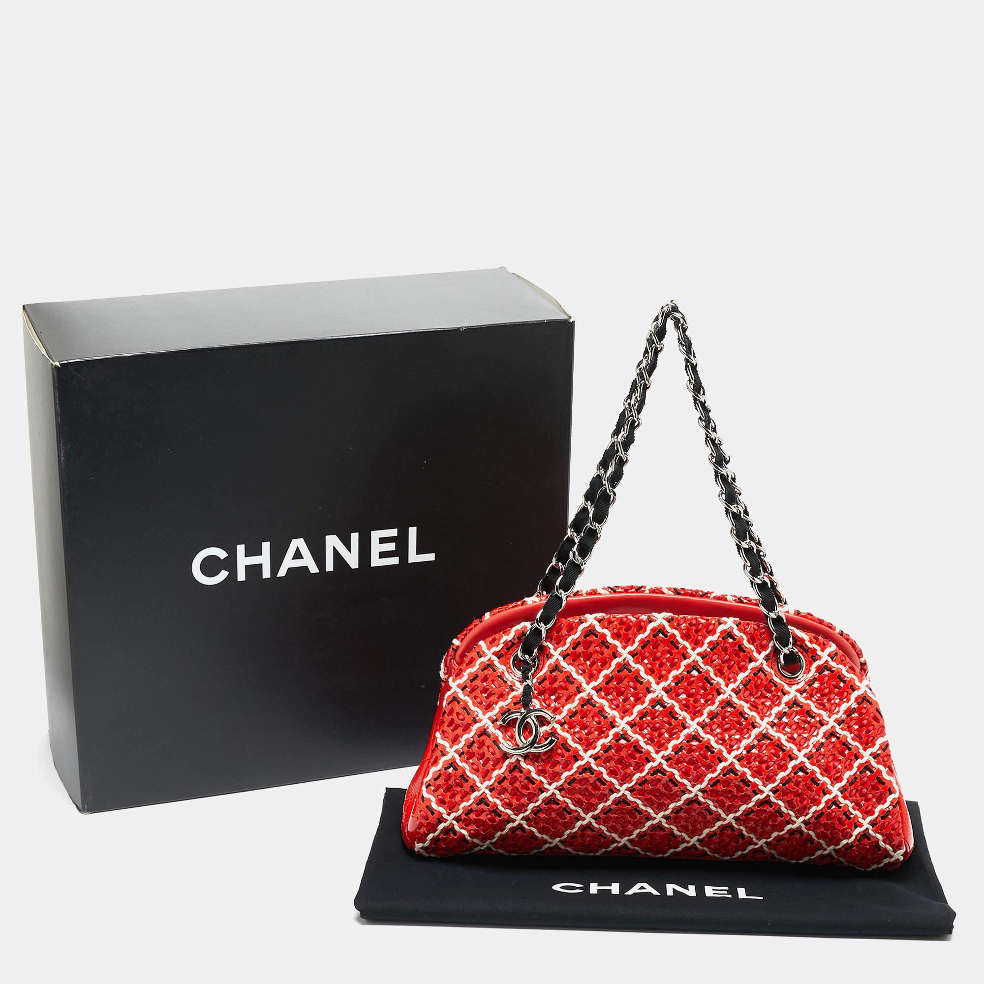 Chanel Red/Multicolor Quilted Stitched Patent Leather Medium Just Mademoiselle B 3