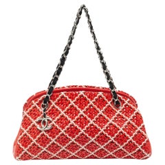 Chanel Red/Multicolor Quilted Stitched Patent Leather Medium Just Mademoiselle B