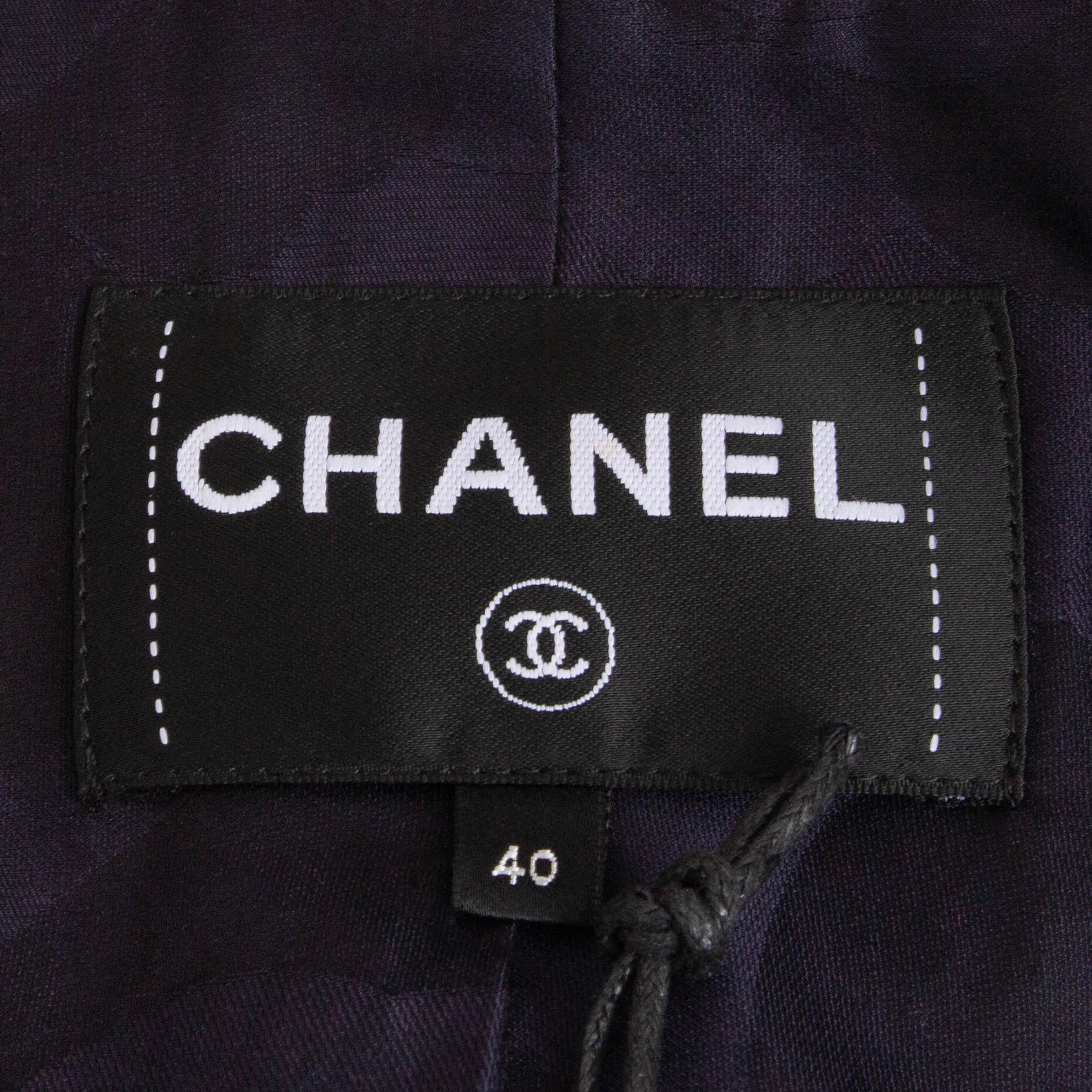 CHANEL red navy black white cotton 24S TWEED Jacket 40 M For Sale 2