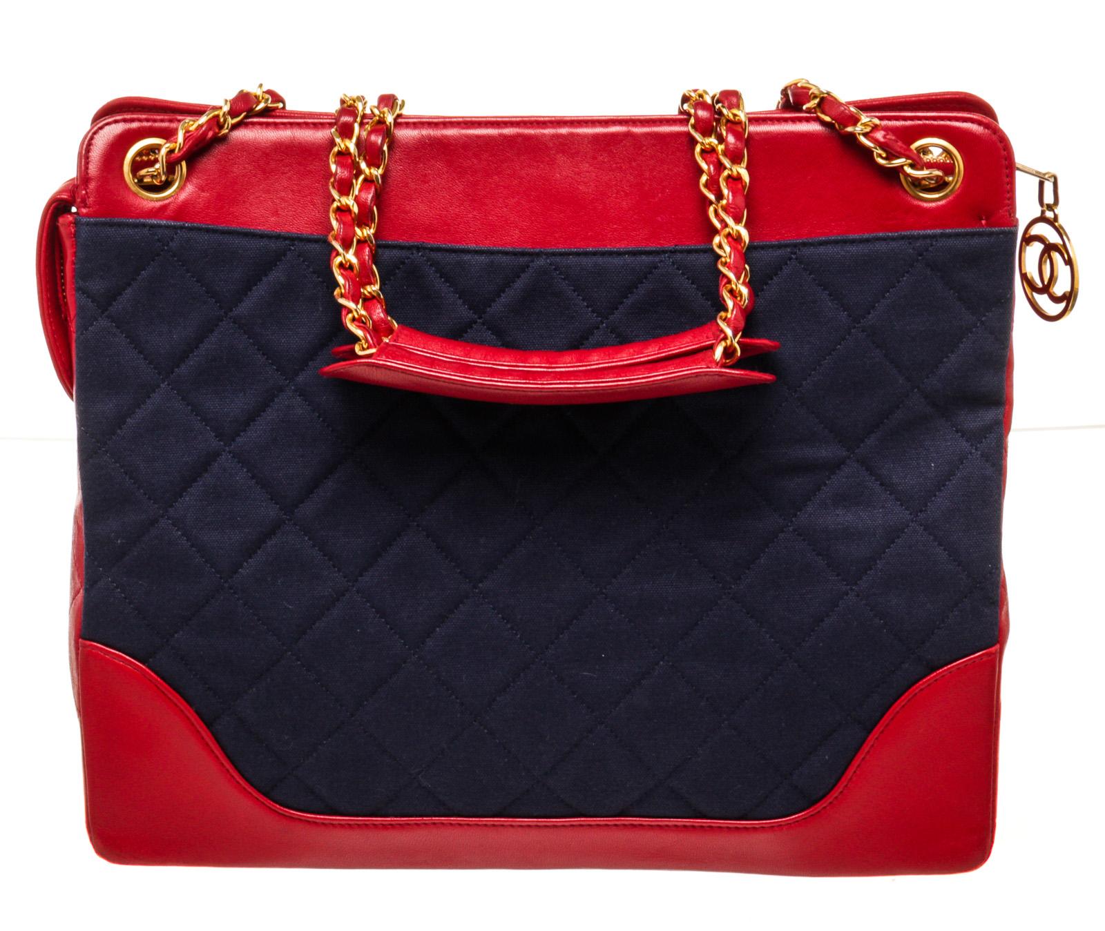 red chanel tote bag