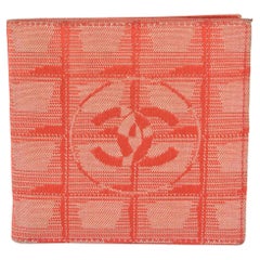 Vintage Chanel Red New Line CC Logo Bifold Men's Wallet 1CAS914