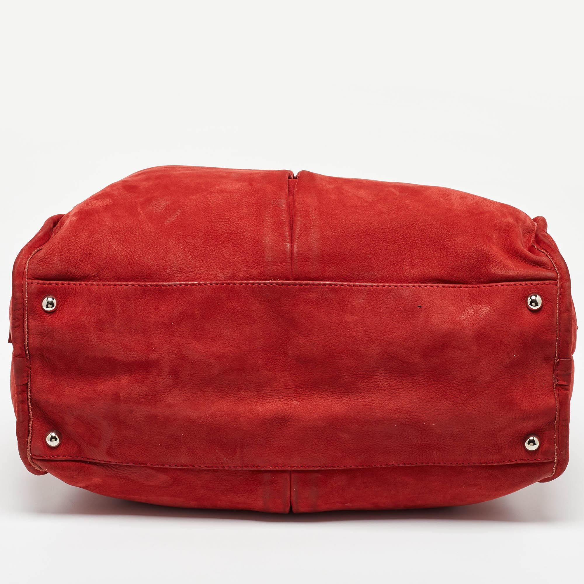 Chanel Red Nubuck Leather Ultra Soft Natural Beauty Bag 4
