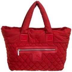 Chanel Red Nylon Coco Cocoon Tote