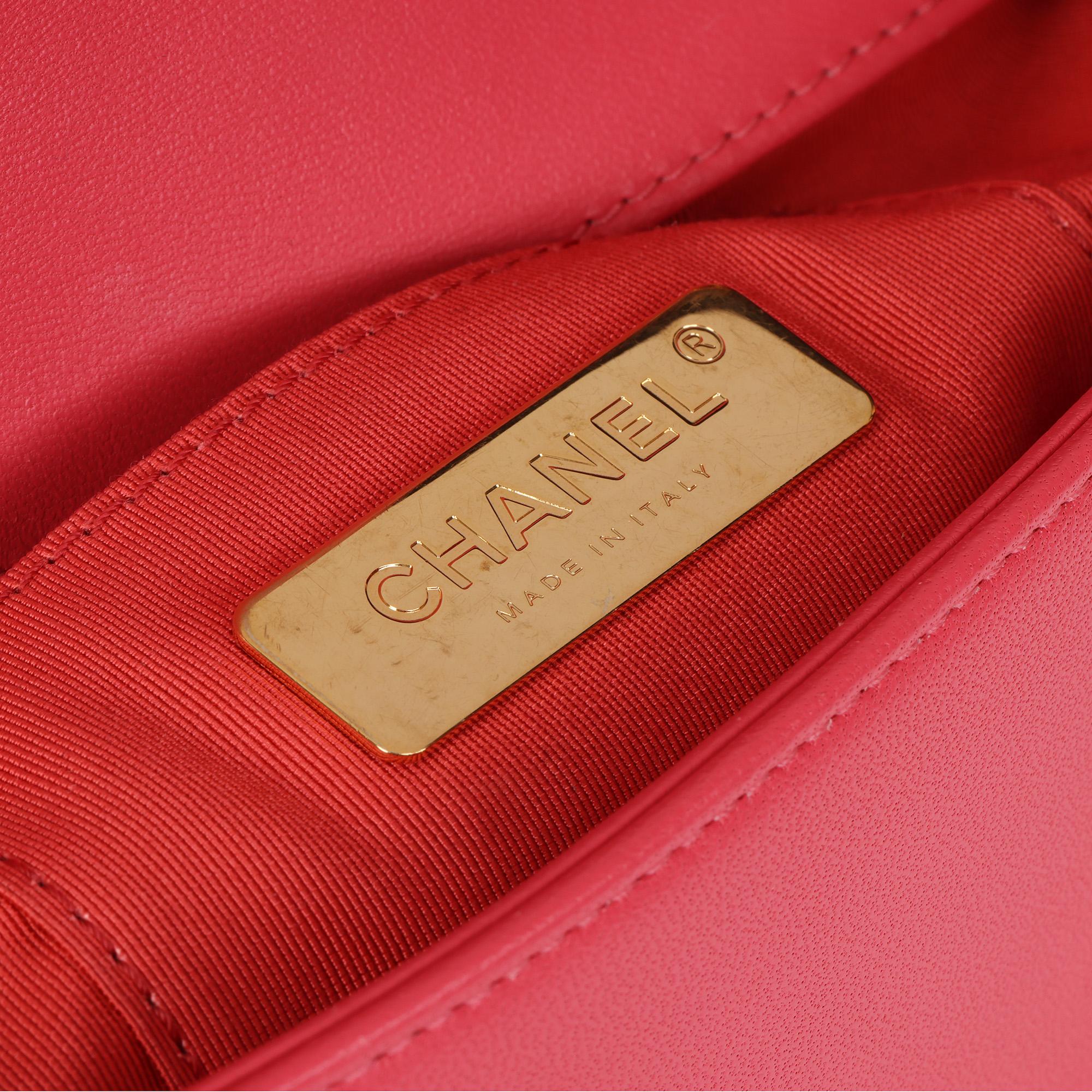 CHANEL Red, Orange & Pink Quilted Lambskin Mini Classic Single Flap Bag 6