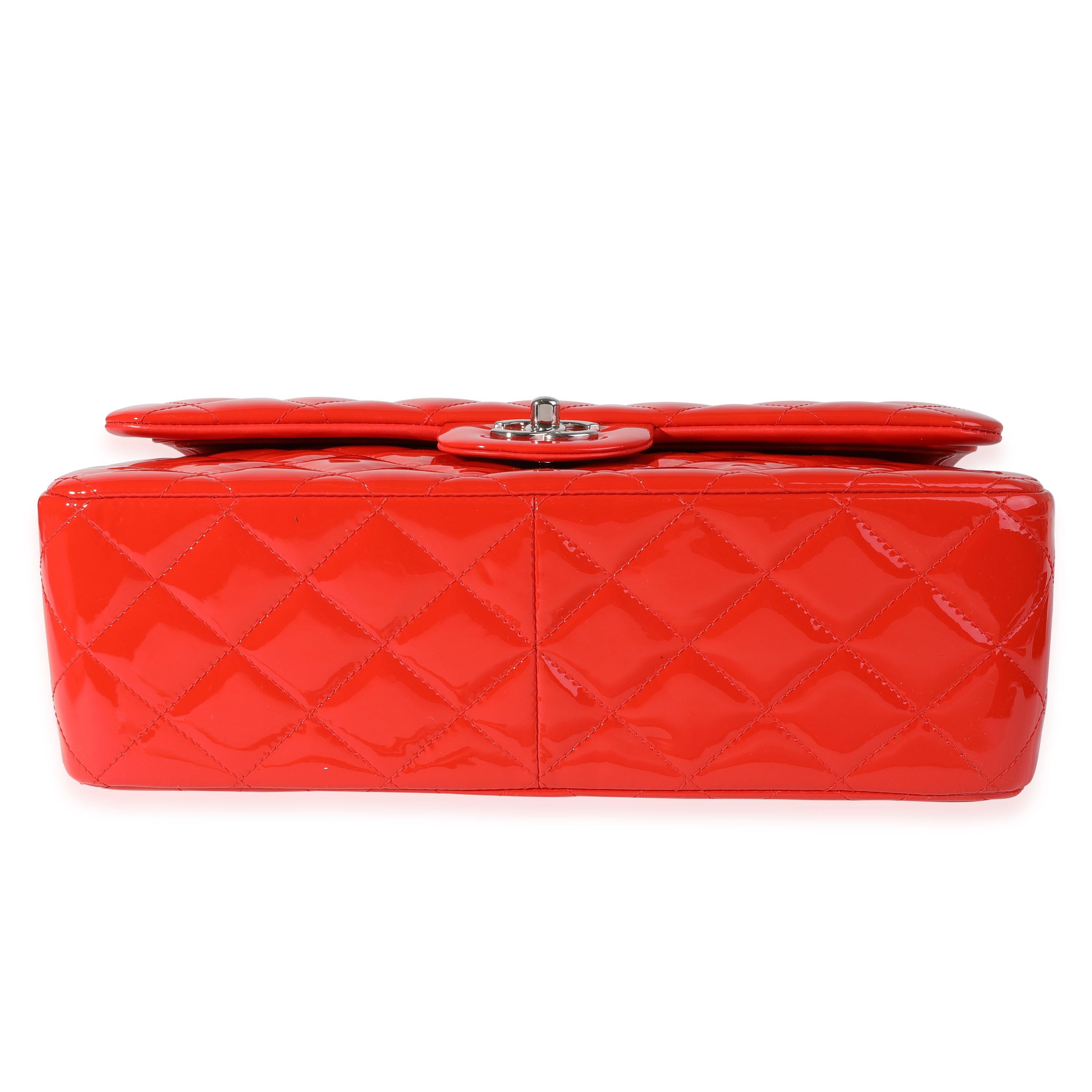 Chanel Red Patent Classic Jumbo Double Flap Bag 1