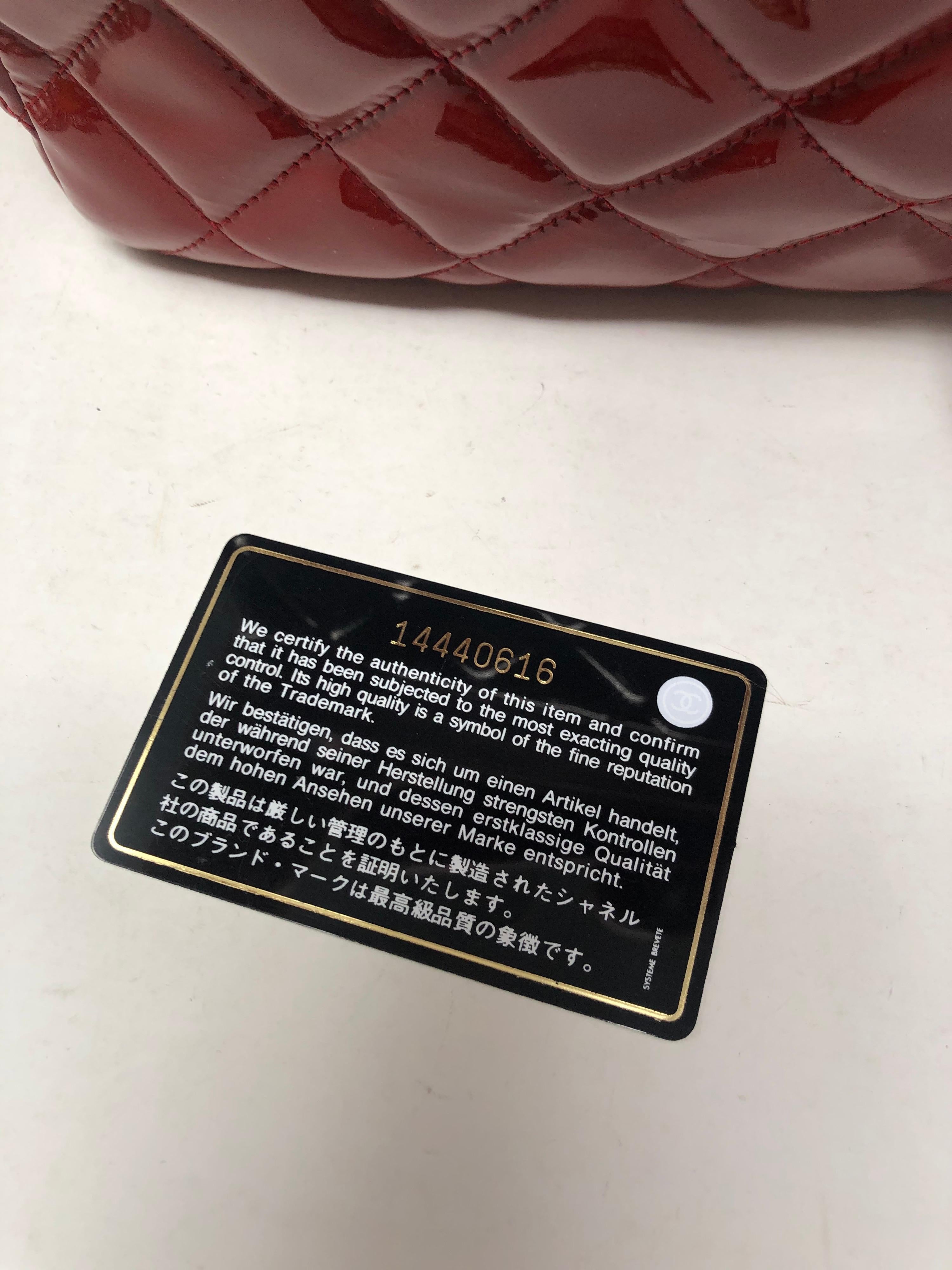 Chanel Red Patent Jumbo Bag  6
