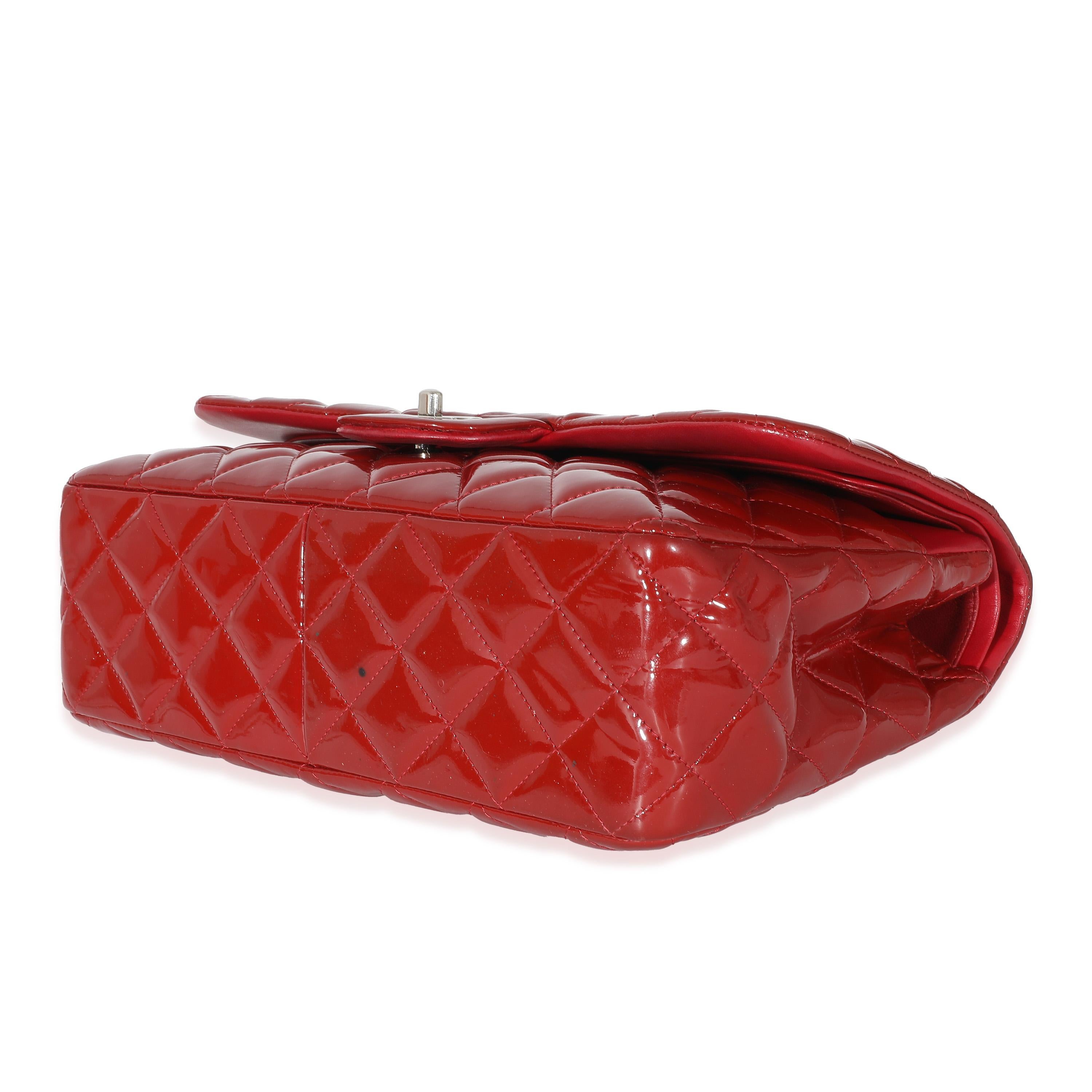 Chanel Red Patent Jumbo Double Flap Bag 1