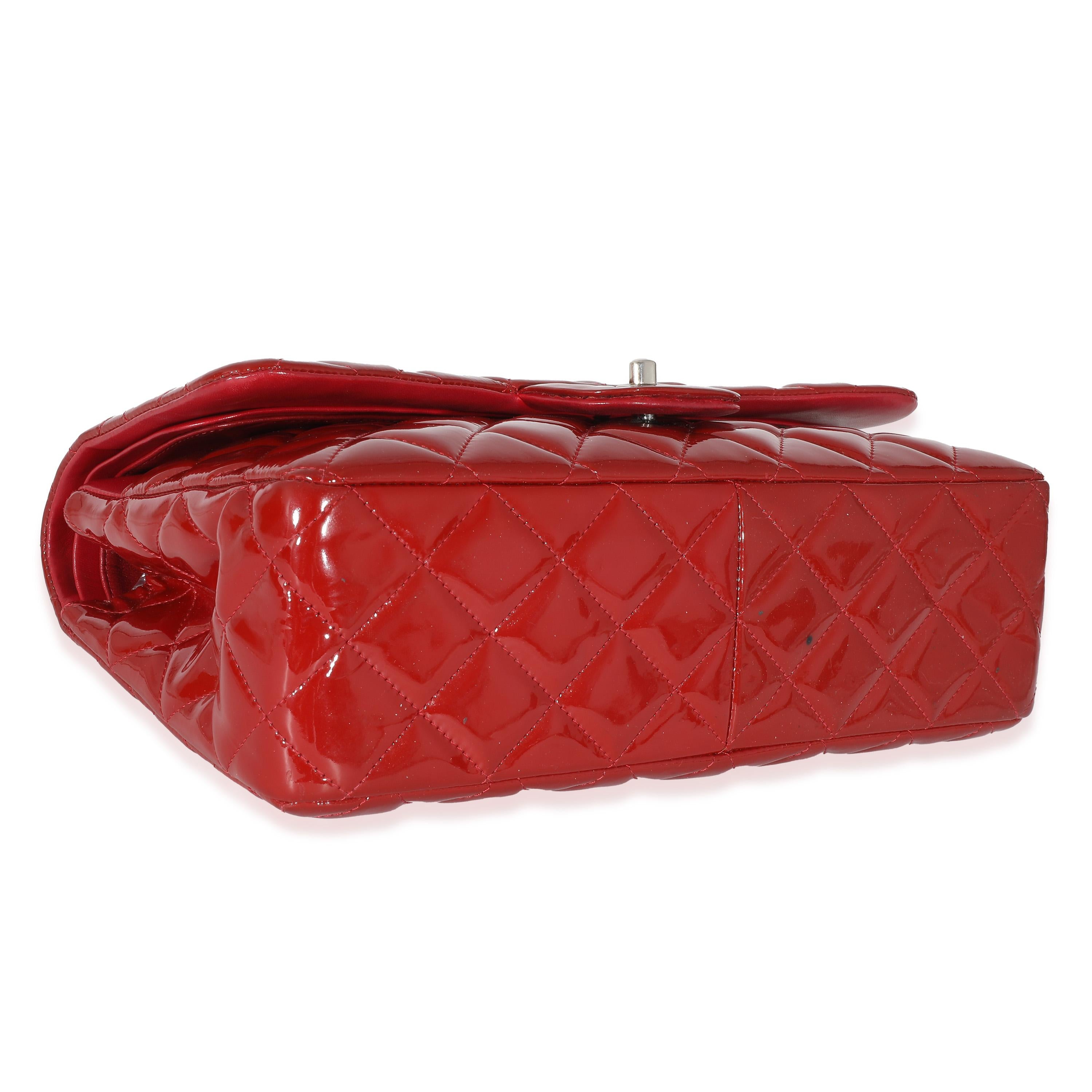 Chanel Red Patent Jumbo Double Flap Bag 2