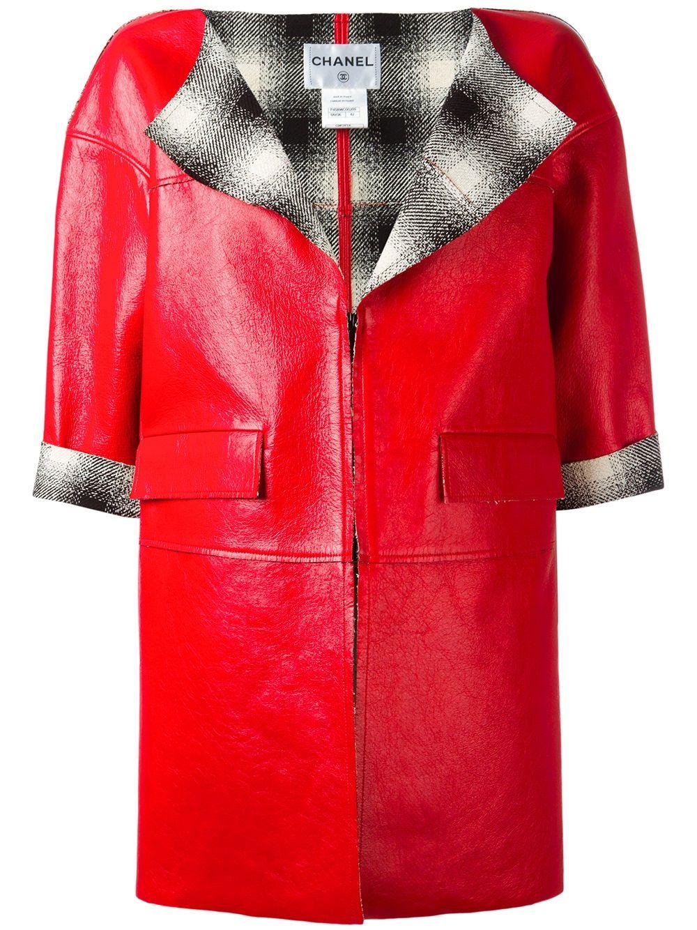 Chanel Red Patent Leather Coat Spring/Summer 2013 In Excellent Condition For Sale In London, GB