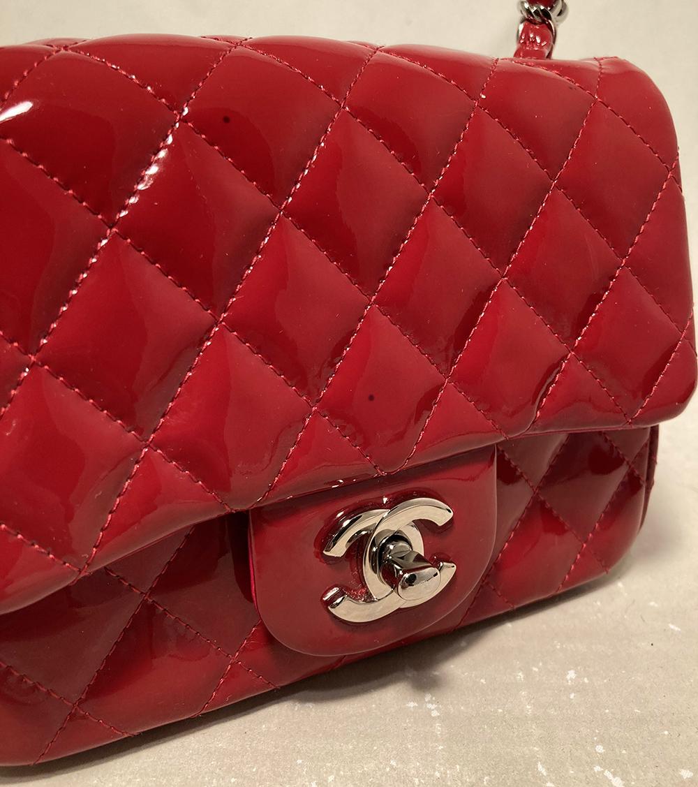 Chanel Red Patent Leather Mini Classic Flap 1