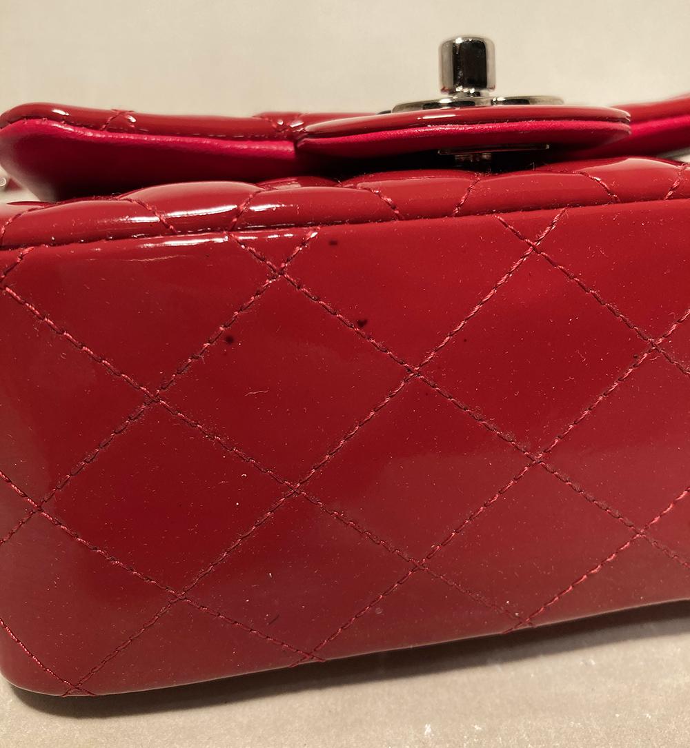 Chanel Red Patent Leather Mini Classic Flap 2