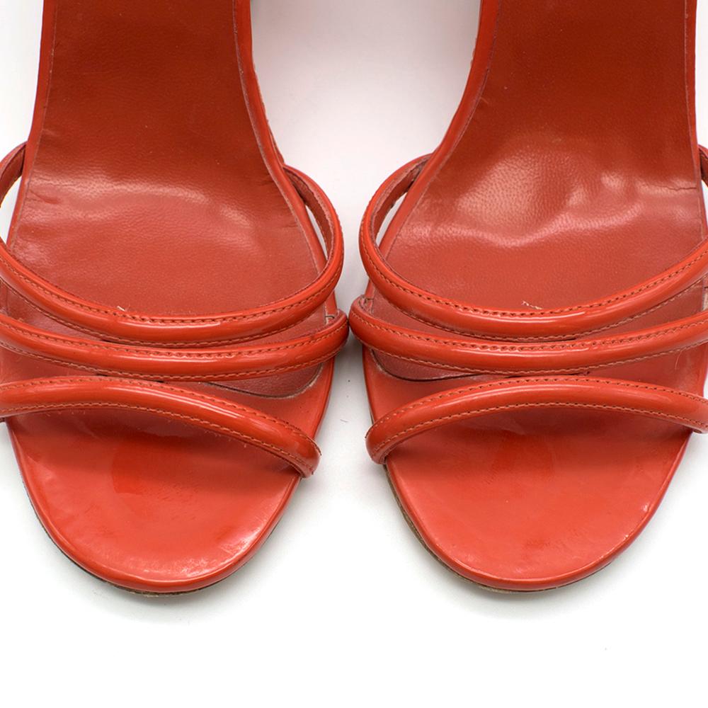 Chanel Red Patent Leather Quilted Wedge Sandals SIZE 40 In Good Condition In London, GB