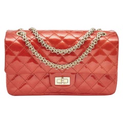 Chanel Red Patent Leather Reissue Double Compartment Flap Bag