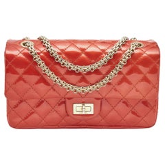 Chanel Red Patent Leather Reissue Double Compartment Flap Bag