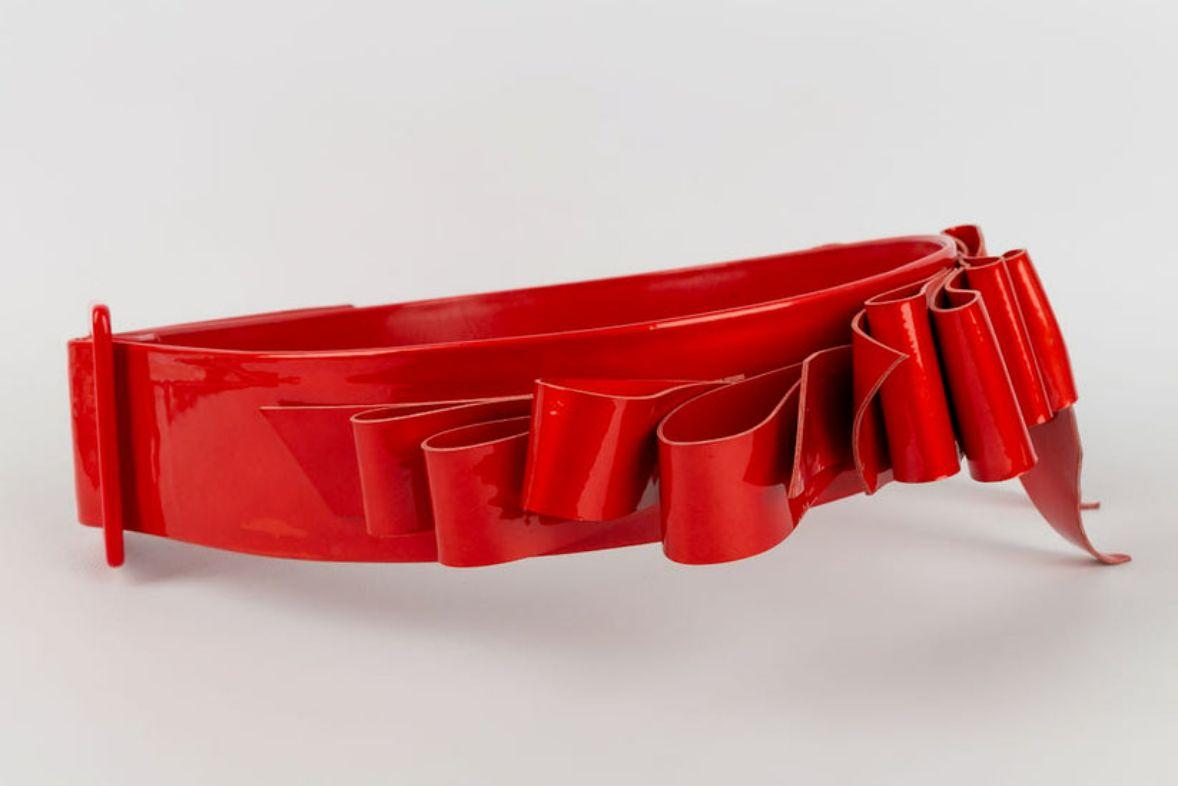 Chanel Red Patent Leather with a Bow Belt Spring, 2008 3