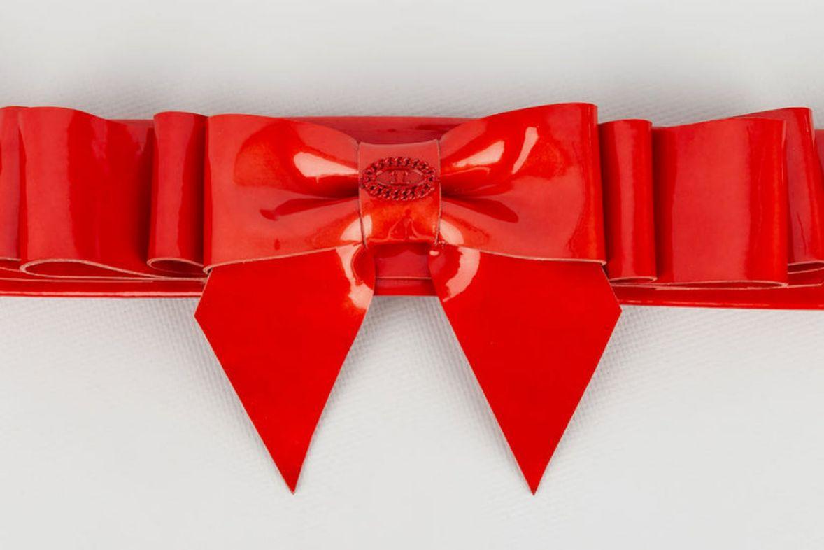 Chanel Red Patent Leather with a Bow Belt Spring, 2008 5