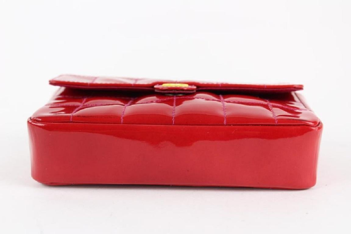 Chanel Red Patent Mini Classic Flap Silver Chain Bag 1ccs1228 3