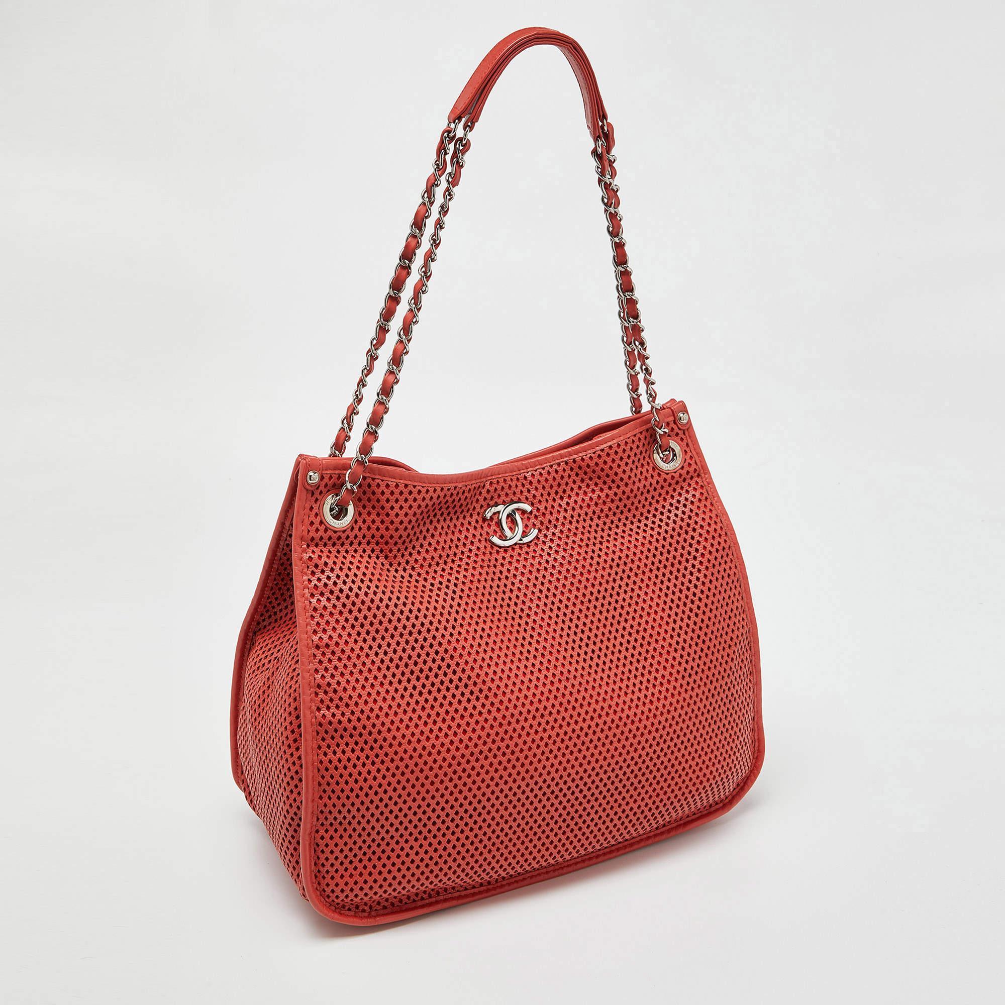 Chanel Red Perforated Leather Up in the Air Shoulder Bag 1