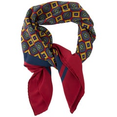 Chanel Red Printed Silk Scarf