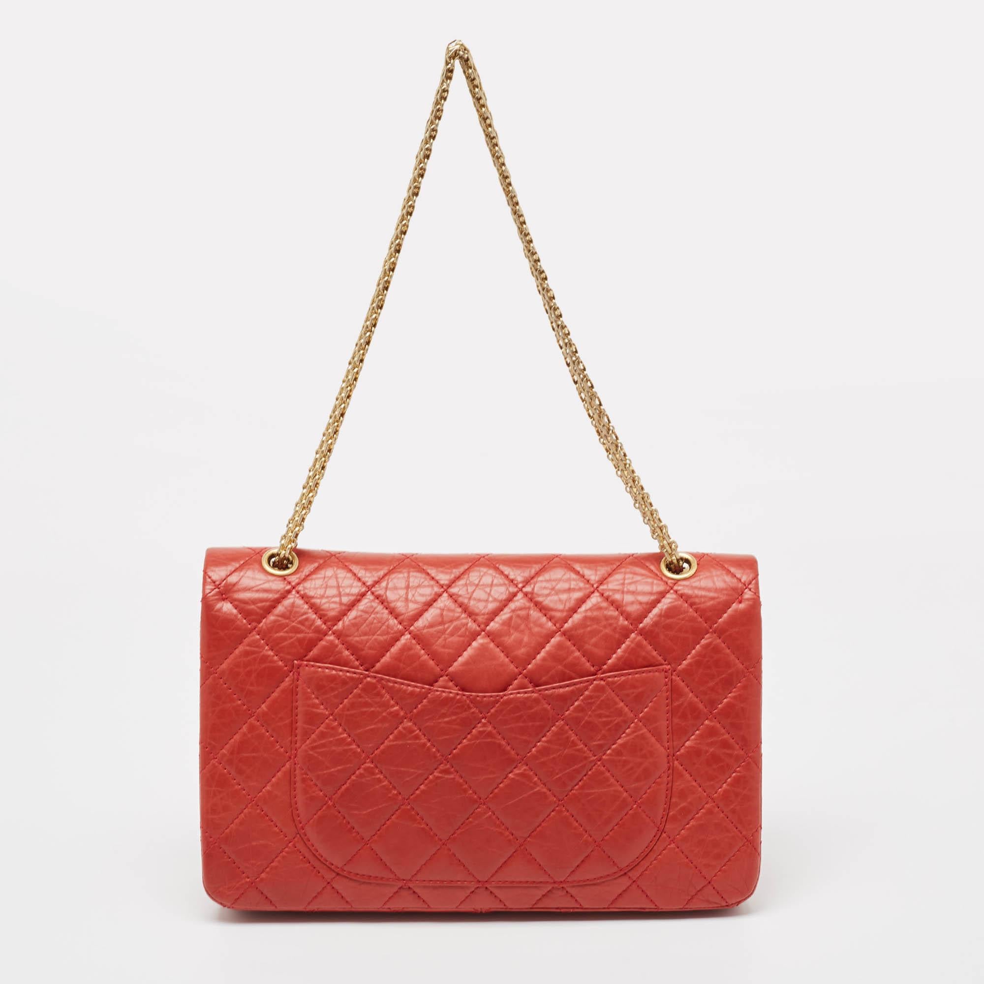 Women's Chanel Red Quilted Aged Leather Reissue 2.55 Classic 227 Flap Bag