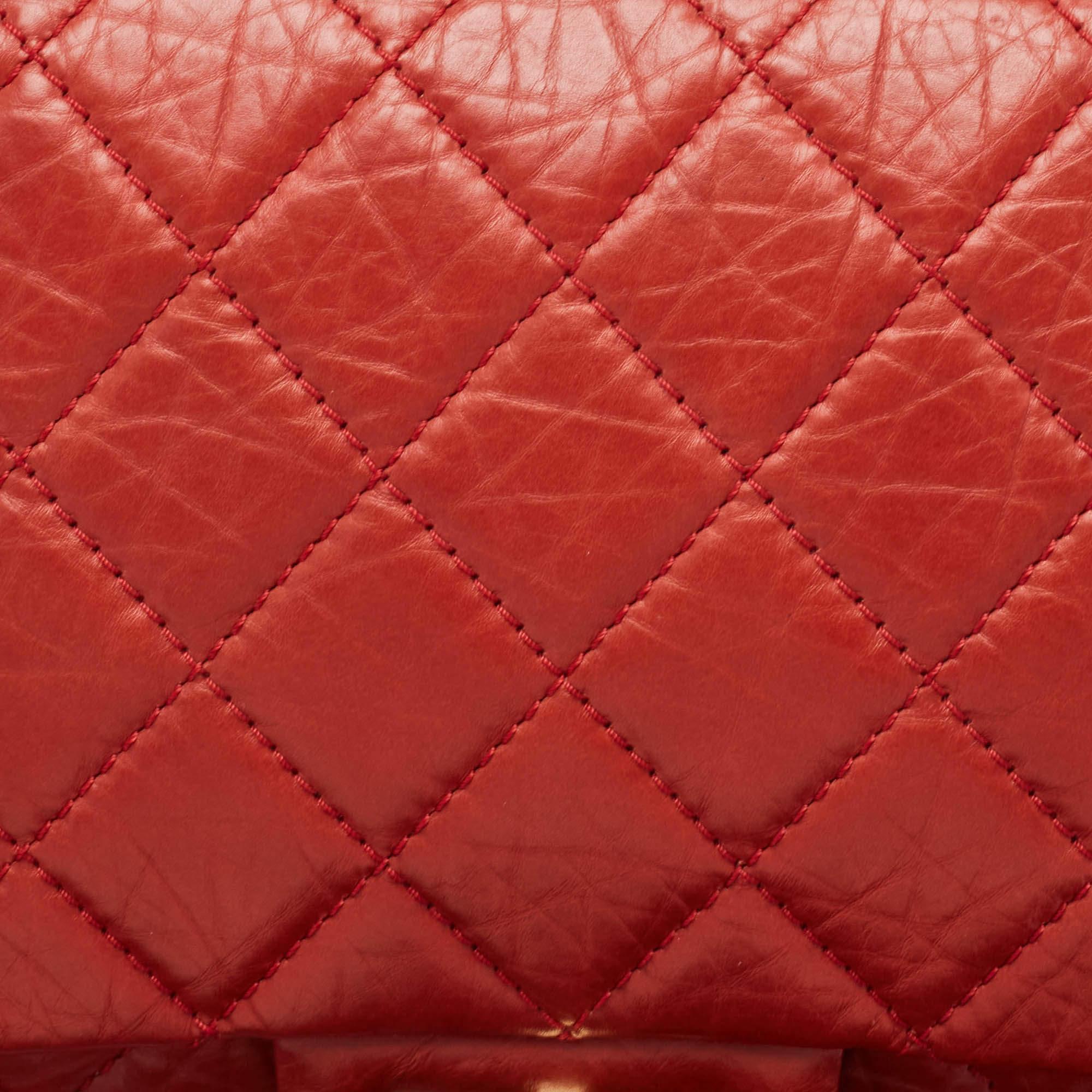 Chanel Red Quilted Aged Leather Reissue 2.55 Classic 227 Flap Bag 1