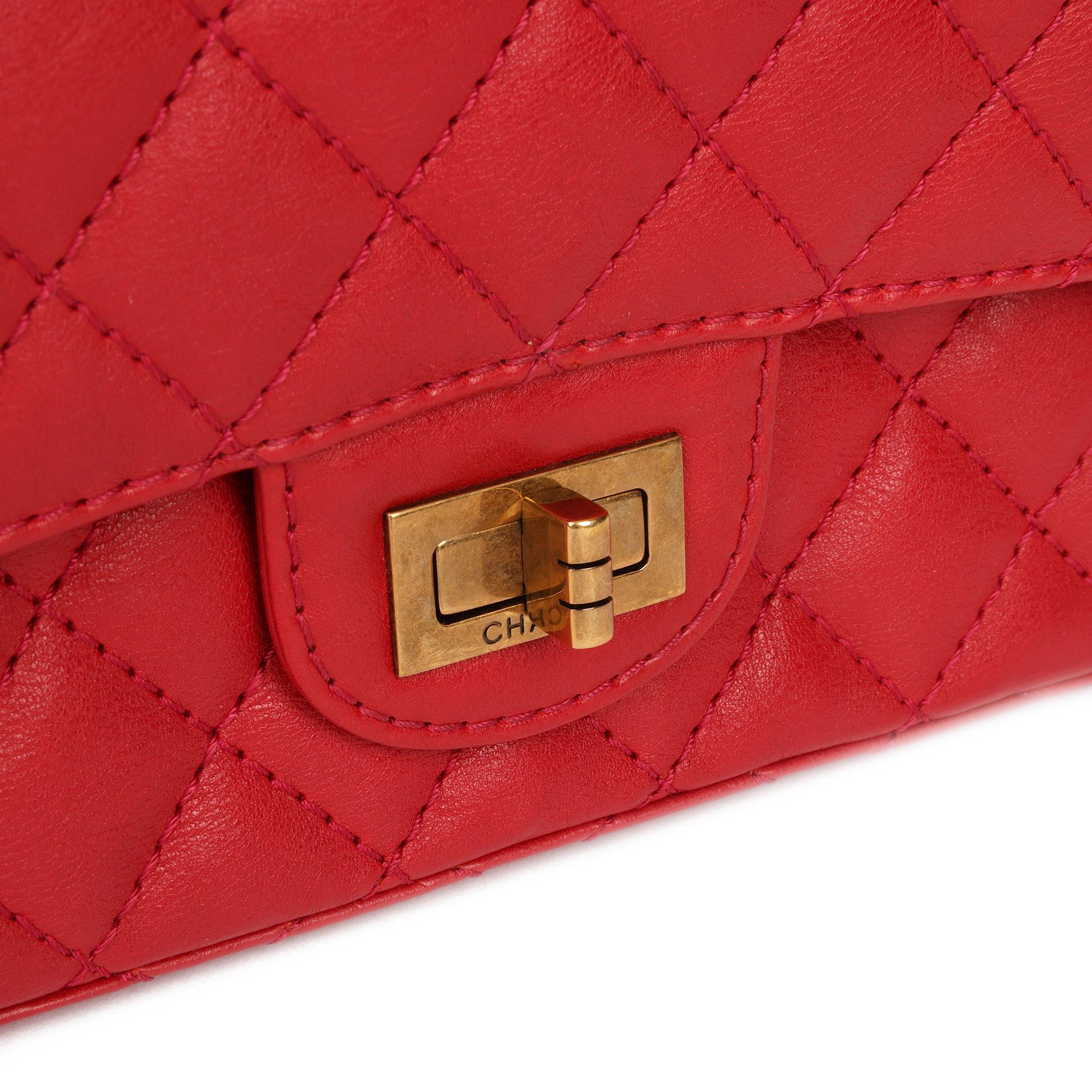 Chanel Red Quilted Calfskin Leather 2.55 Reissue 224 Double Flap Bag 1