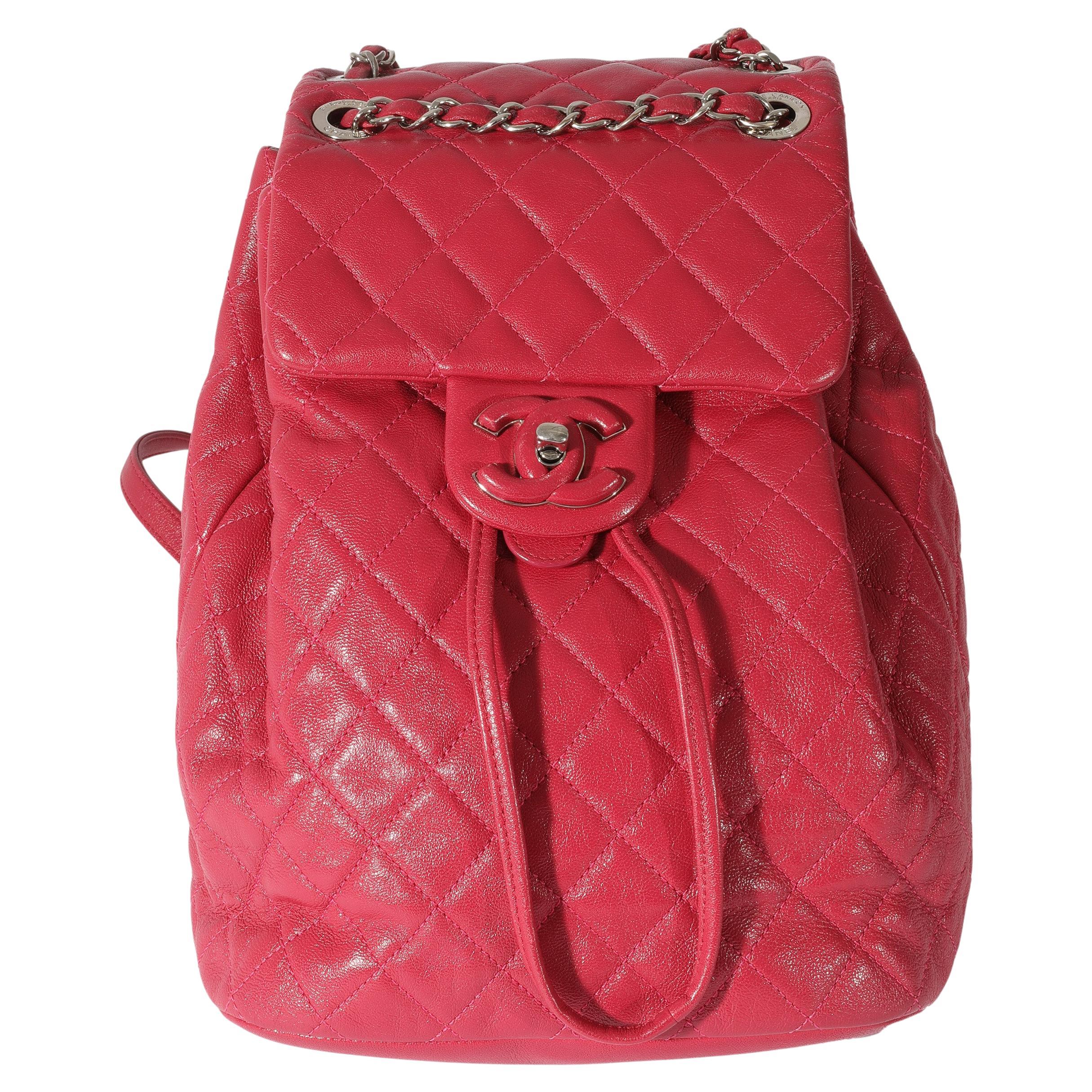 Chanel Red Lambskin Small Urban Spirit Backpack For Sale at