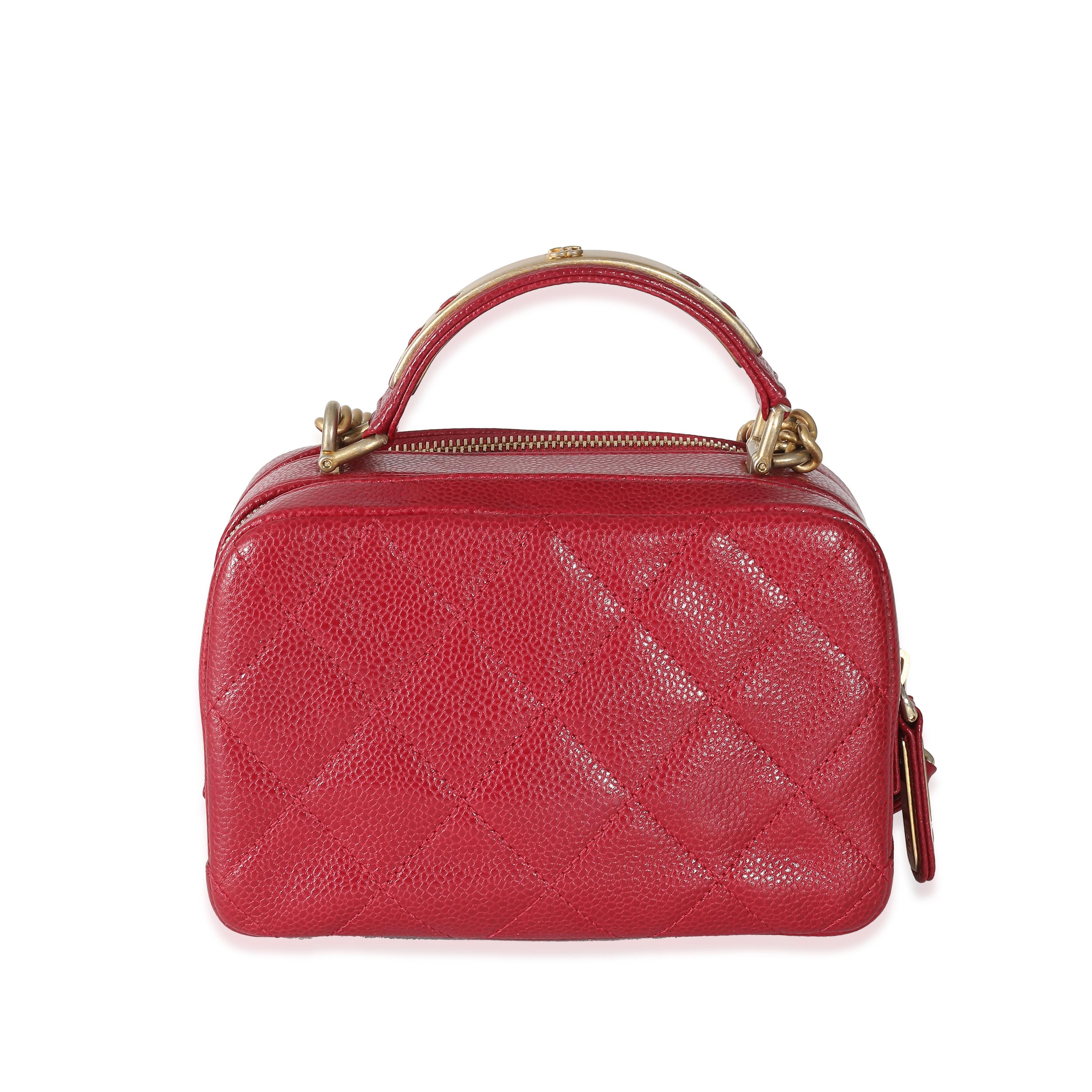 Chanel - Mini sac de bowling matelassé rouge Unisexe en vente