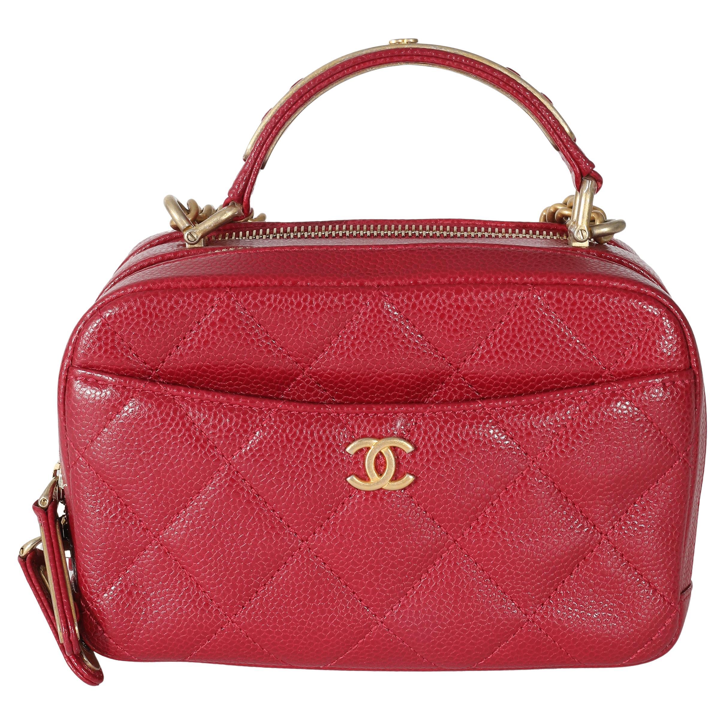 Chanel - Mini sac de bowling matelassé rouge en vente