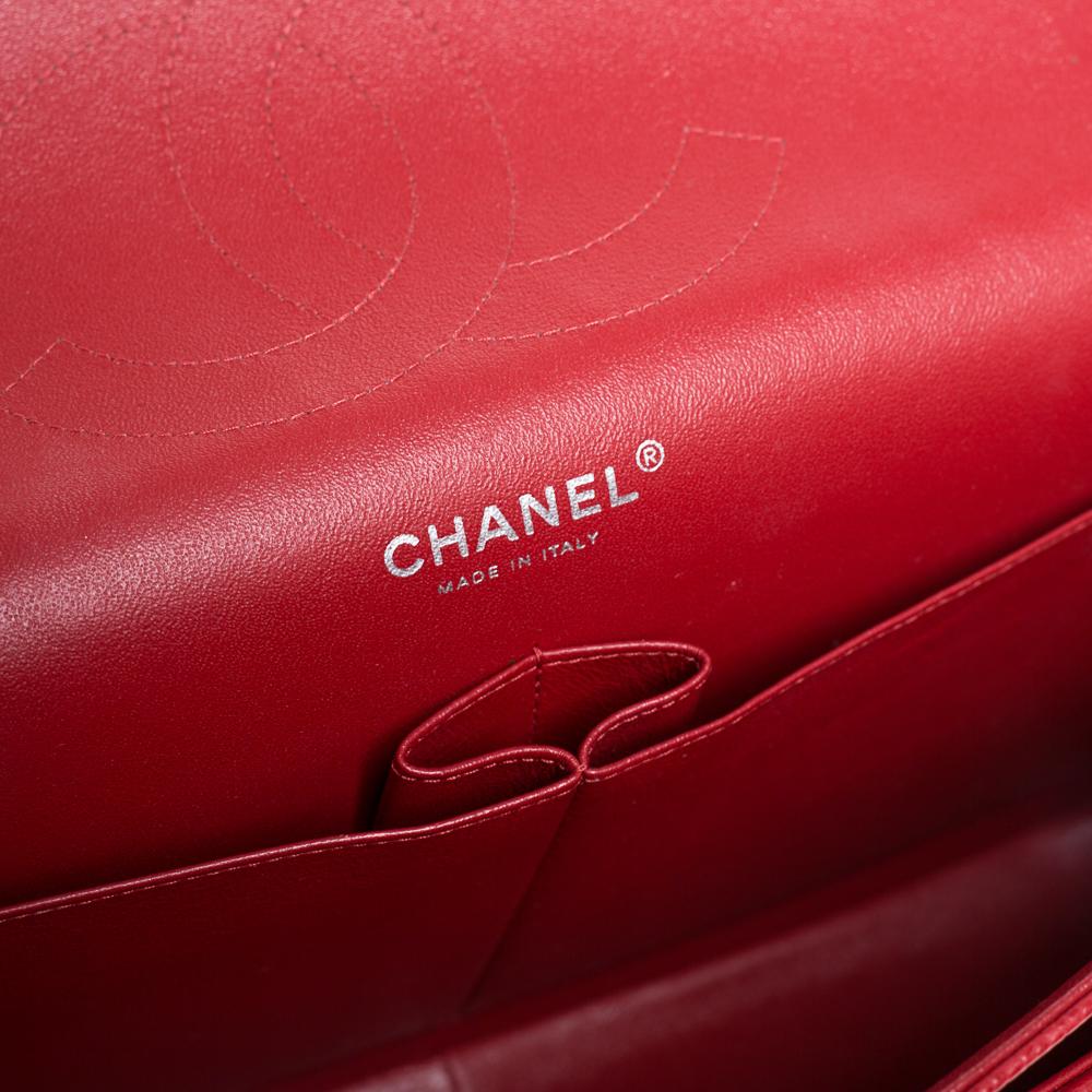 Chanel Red Quilted Caviar Leather Jumbo Classic Double Flap Bag 6