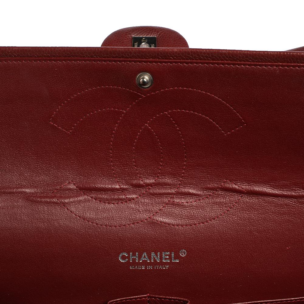 Chanel Red Quilted Caviar Leather Jumbo Classic Double Flap Bag 4