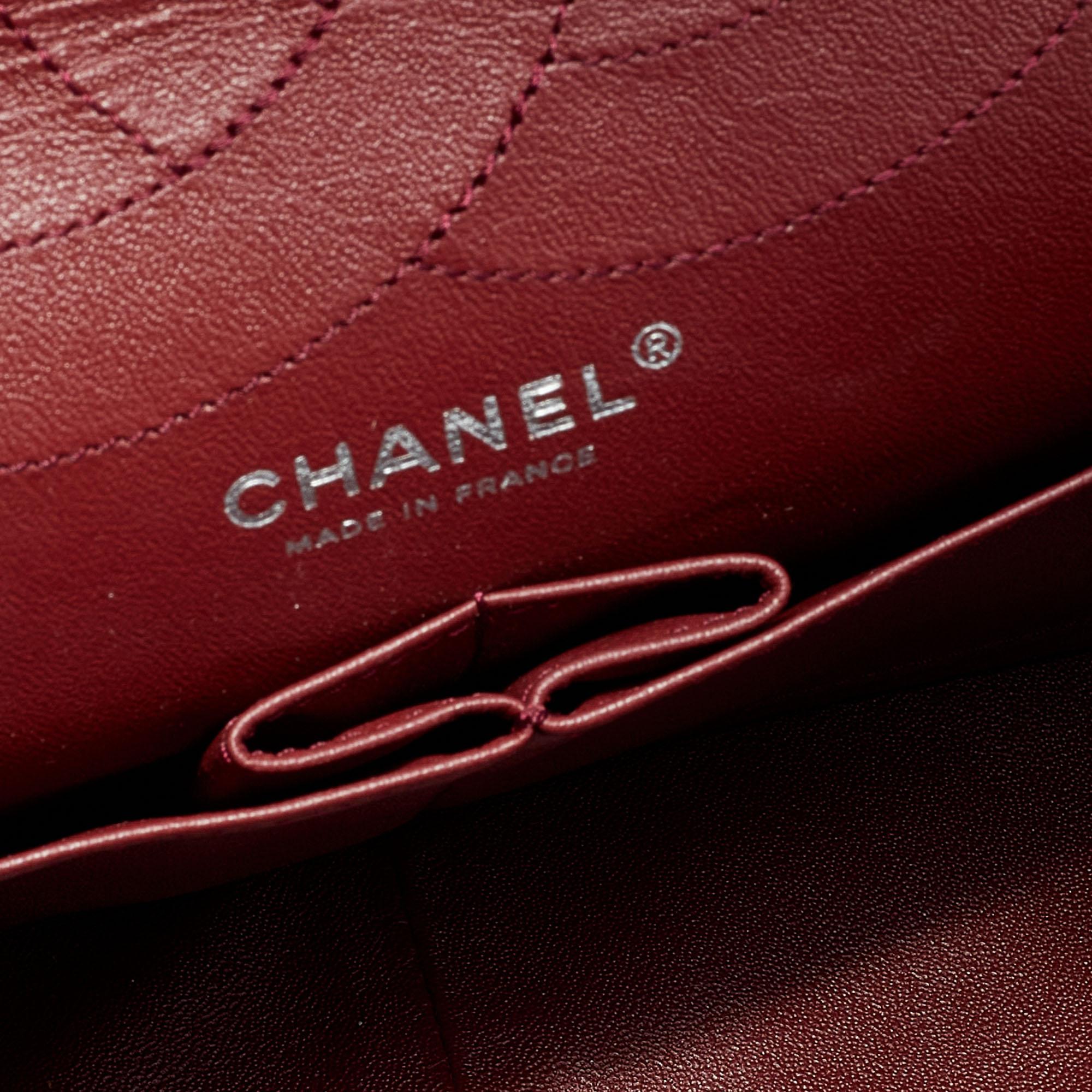 Chanel Red Quilted Caviar Leather Jumbo Reissue 2.55 Classic 227 Double Flap Bag 4