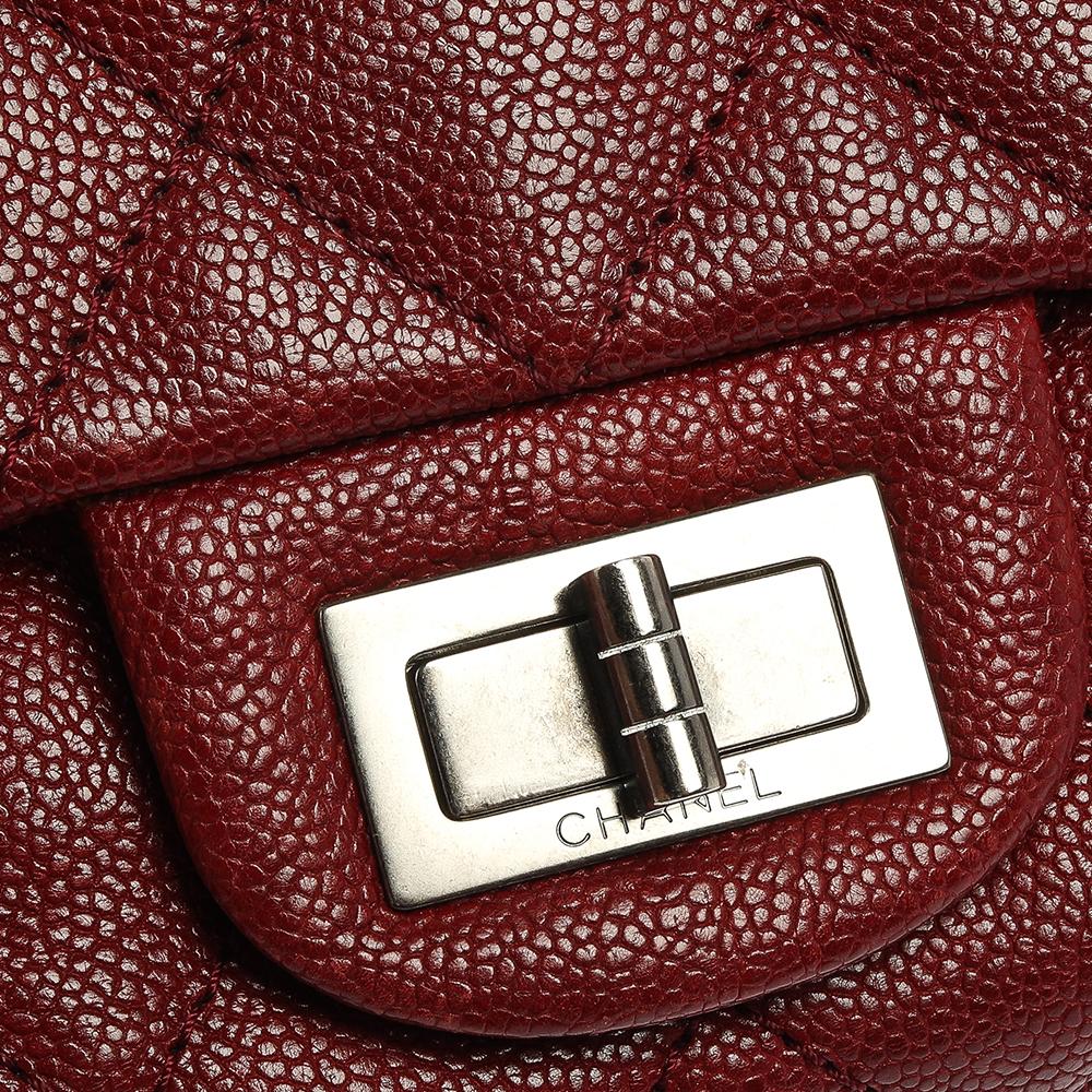 Chanel Red Quilted Caviar Leather Jumbo Reissue 2.55 Classic 227 Flap Bag 6