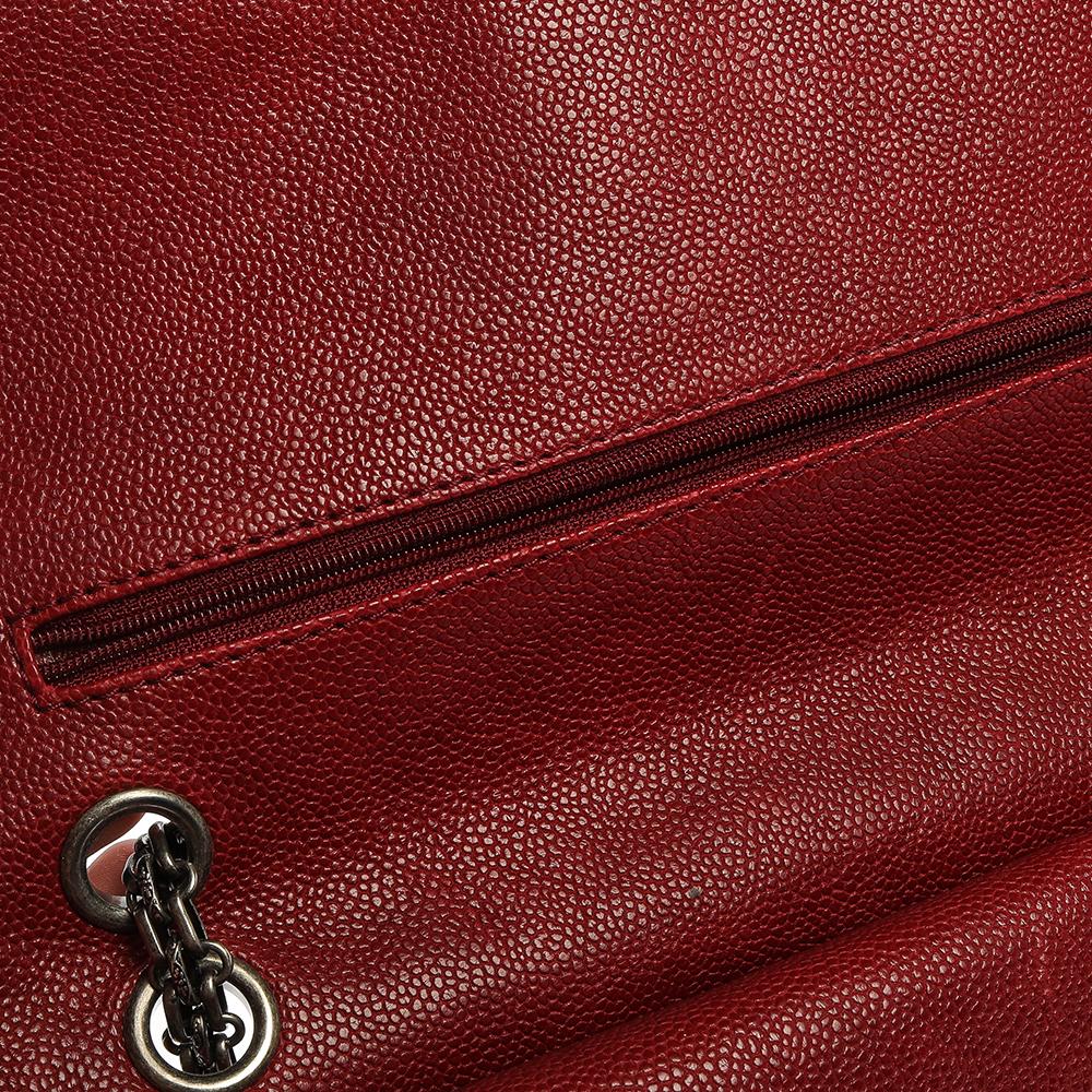 Chanel Red Quilted Caviar Leather Jumbo Reissue 2.55 Classic 227 Flap Bag 8