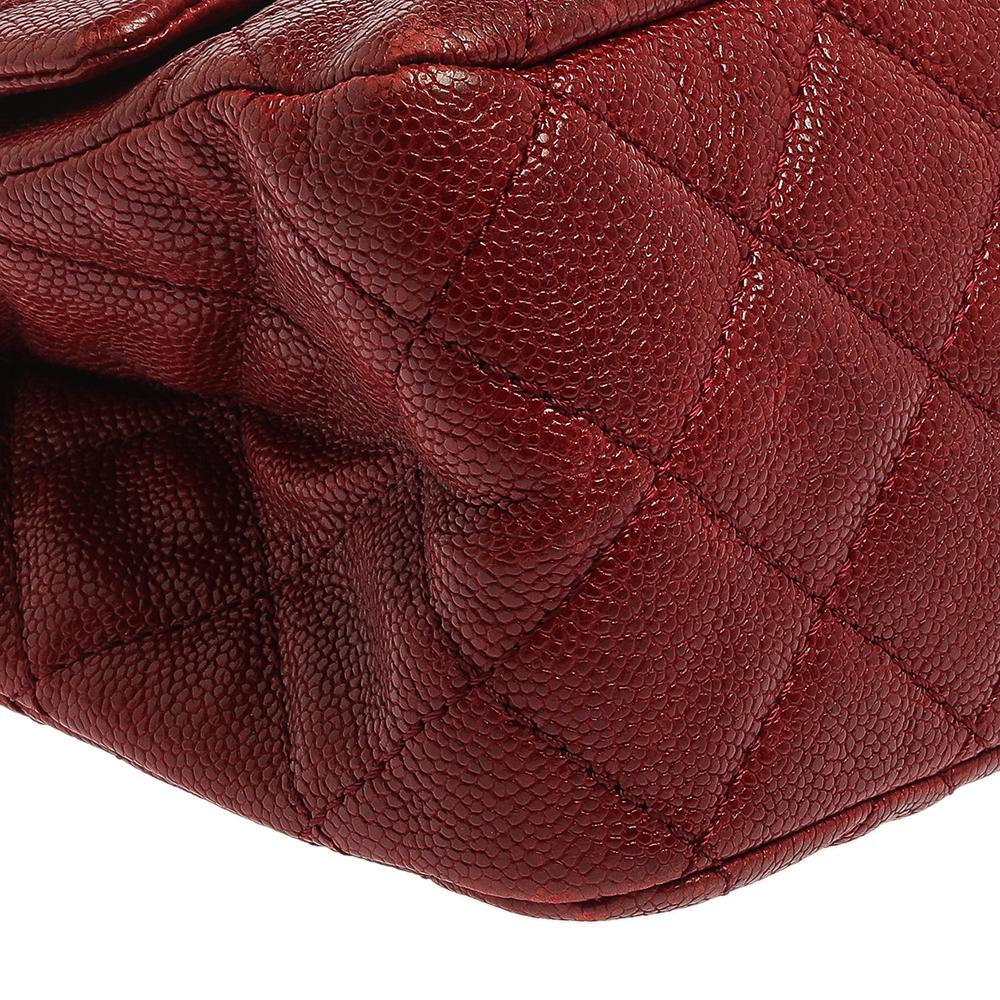 Chanel Red Quilted Caviar Leather Jumbo Reissue 2.55 Classic 227 Flap Bag 4