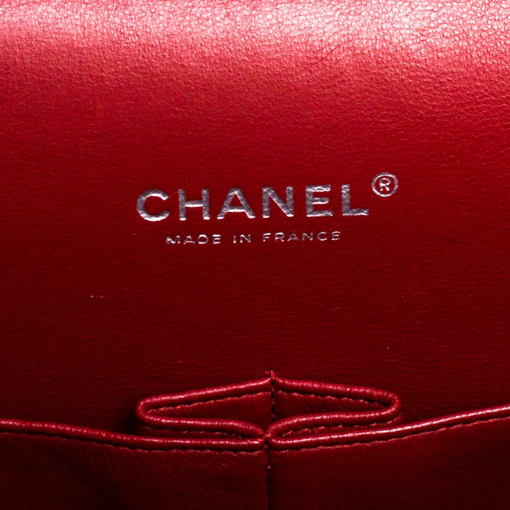 Chanel Red Quilted Caviar Leather Maxi Classic Double Flap Bag 6